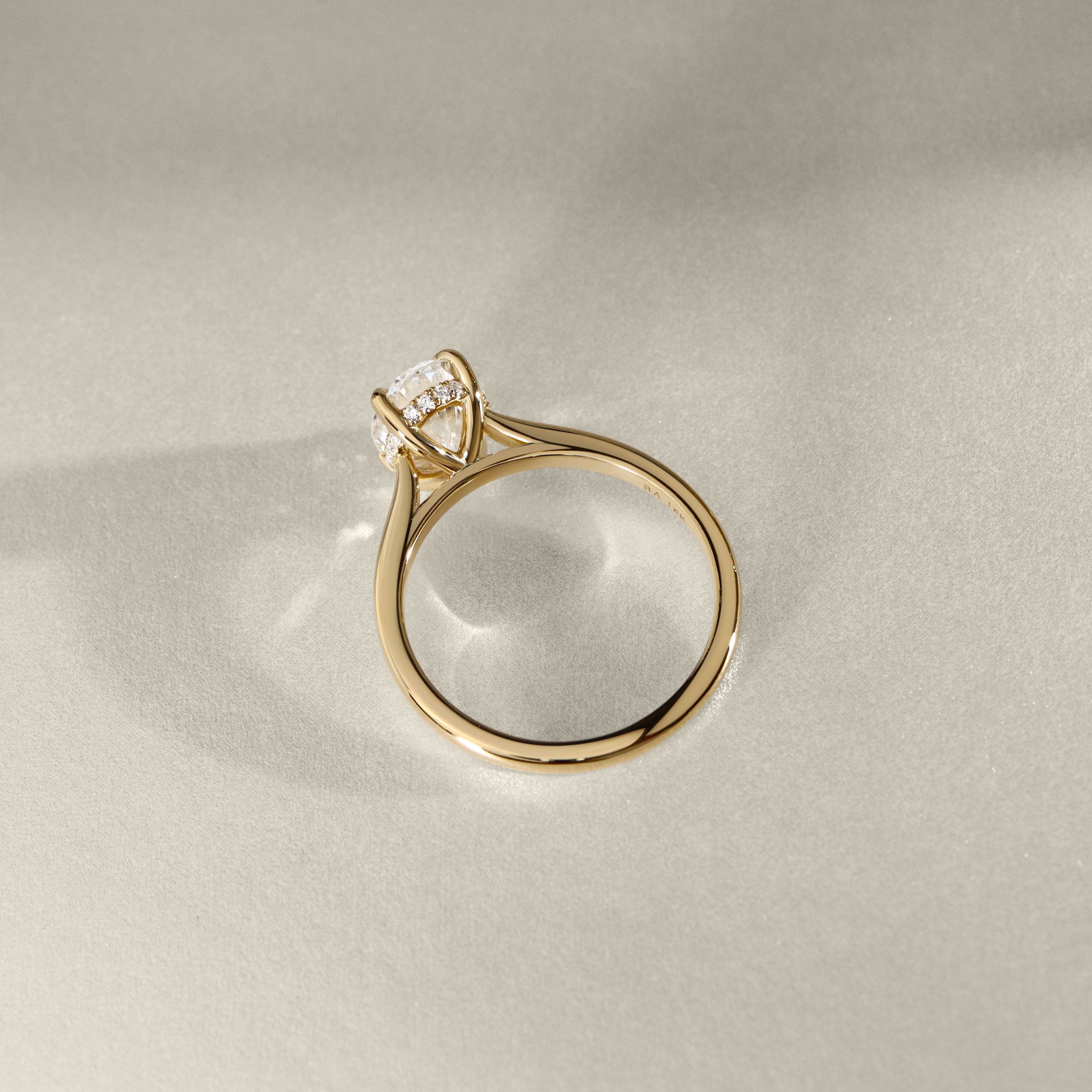 Ivy Oval Hidden Halo Engagement Ring, Moissanite/Lab Grown Diamond