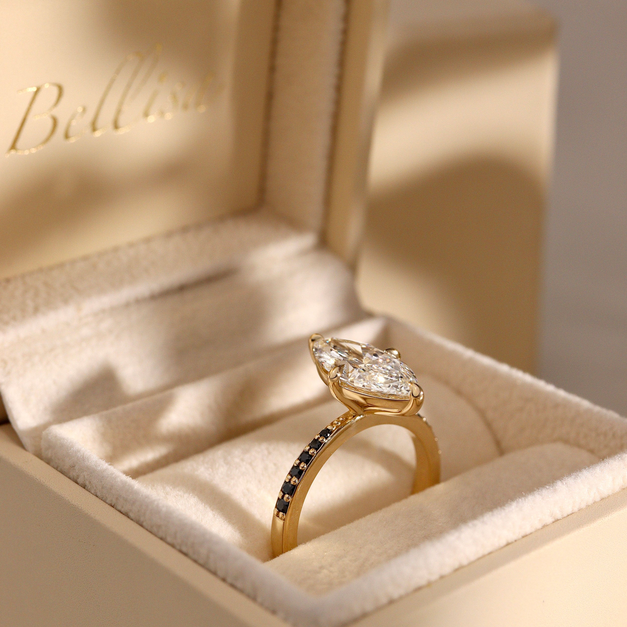 Beloved Marquise Cut Engagement Ring, Compass Oriented Prongs