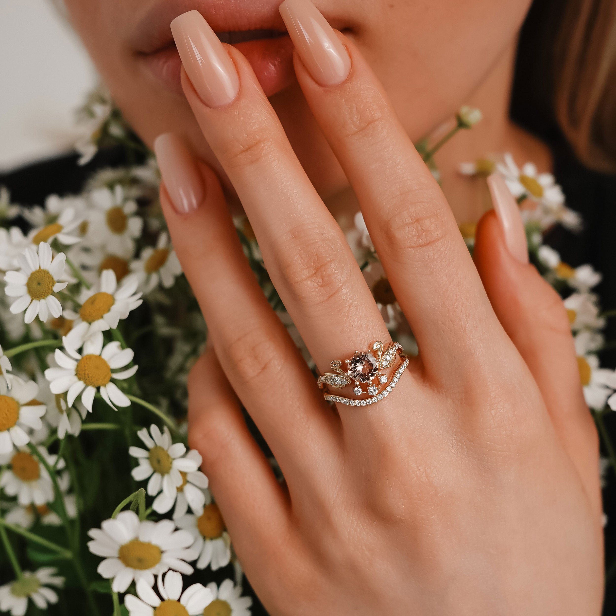 Curved Round Half Eternity Ring