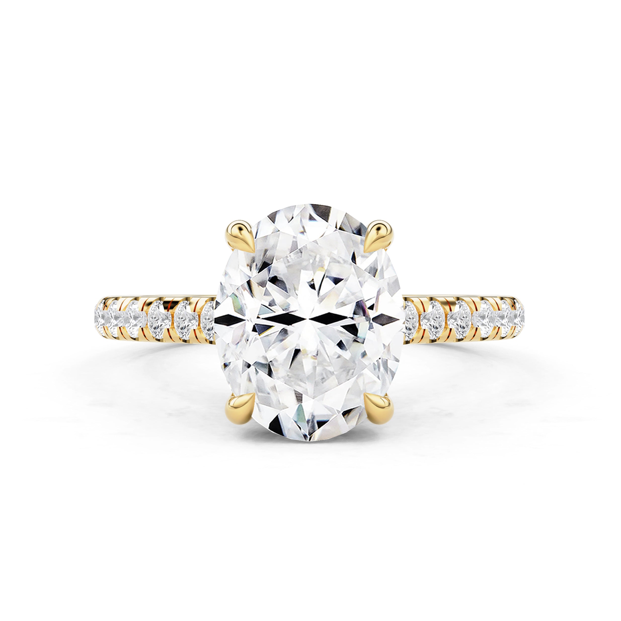 Lily Oval Double Hidden Halo Cathedral Engagement Ring
