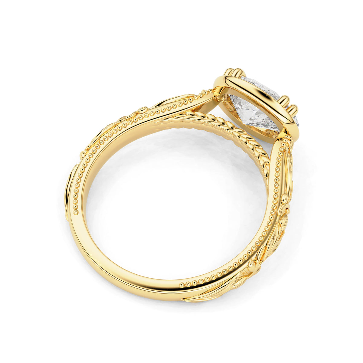 Florienne East West Oval Tulip Cathedral Engagement Ring