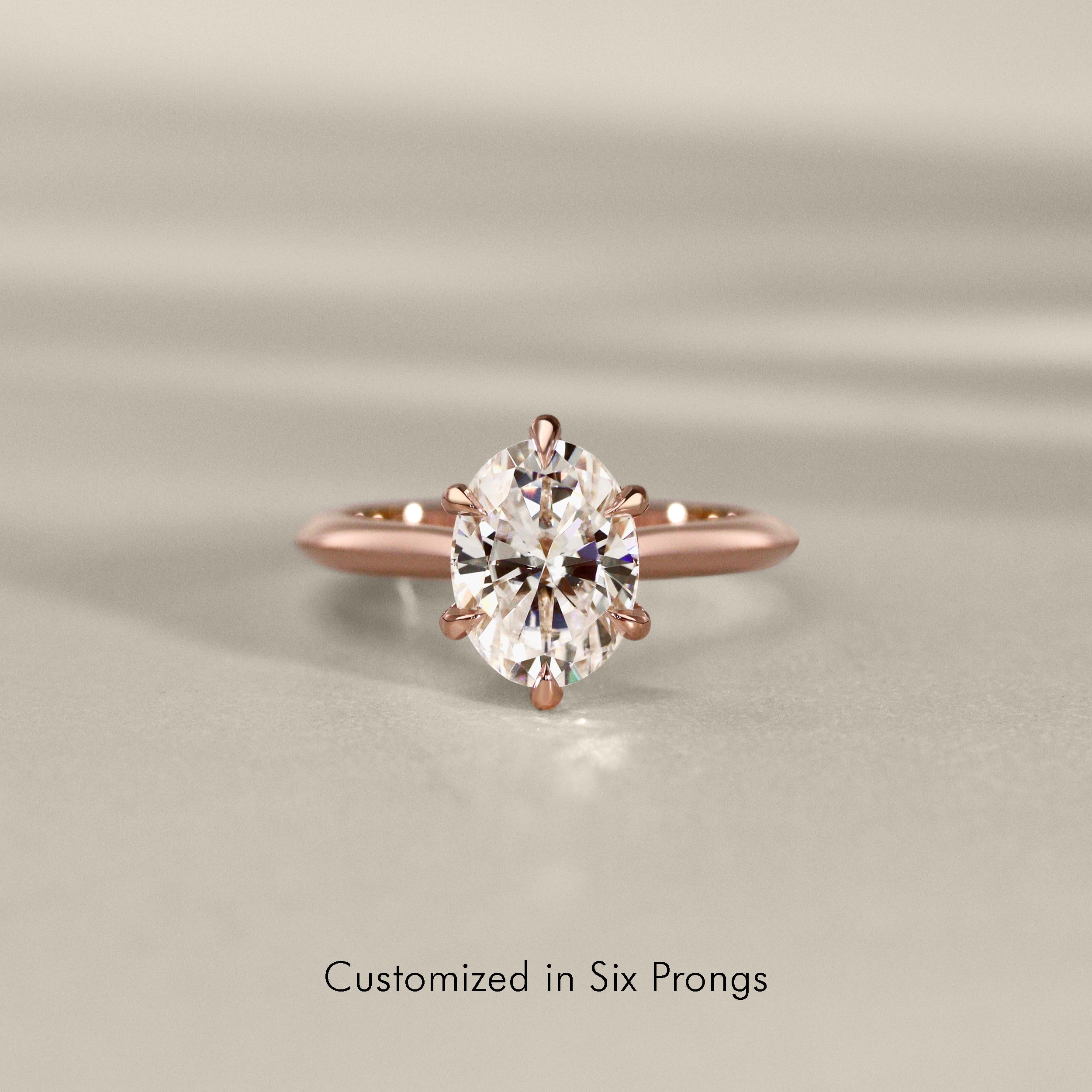 Jodie Compass Oval Cut Hidden Halo Engagement Ring, Knife Edge Band