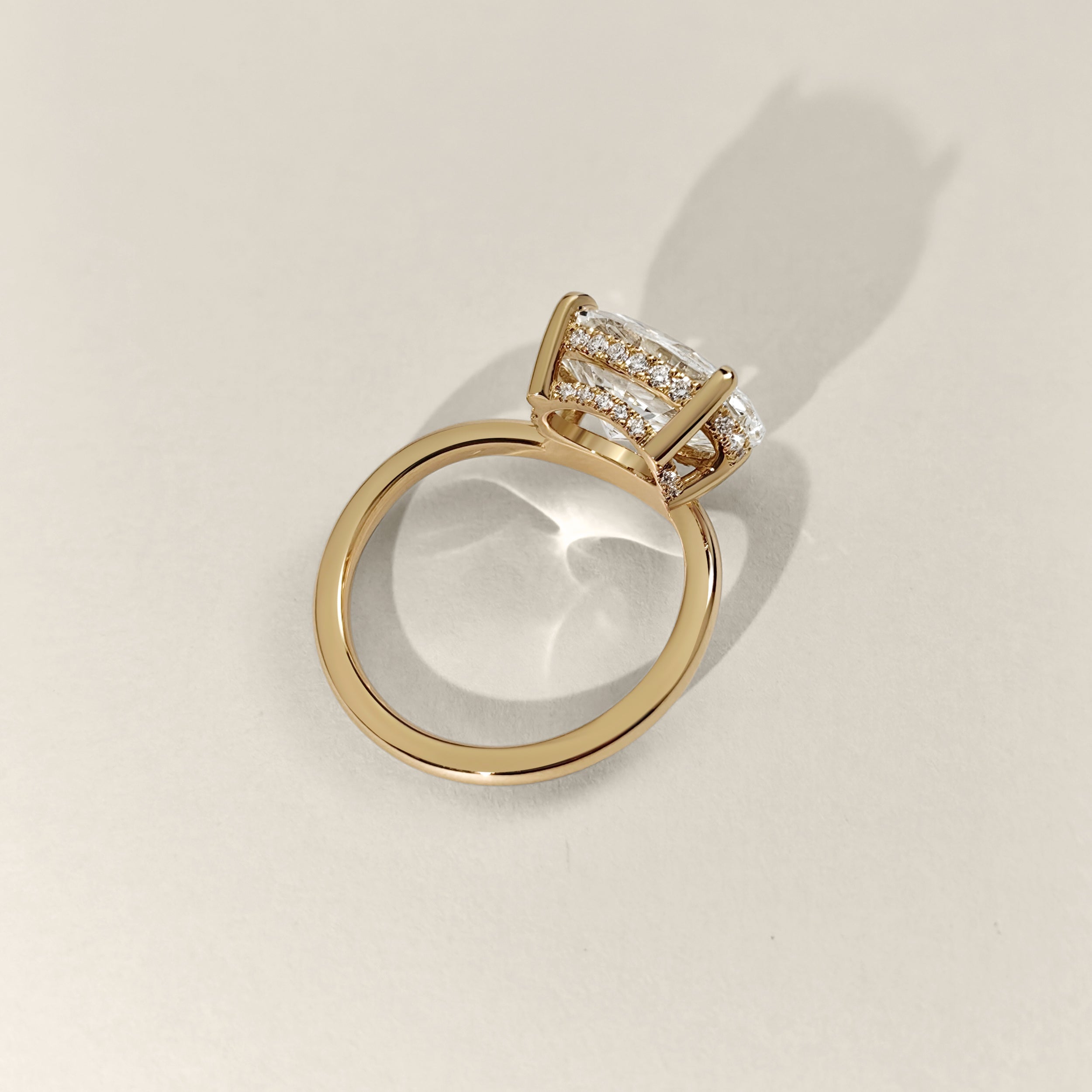 Orla Curved Band Solitaire Engagement Ring, Oval Cut