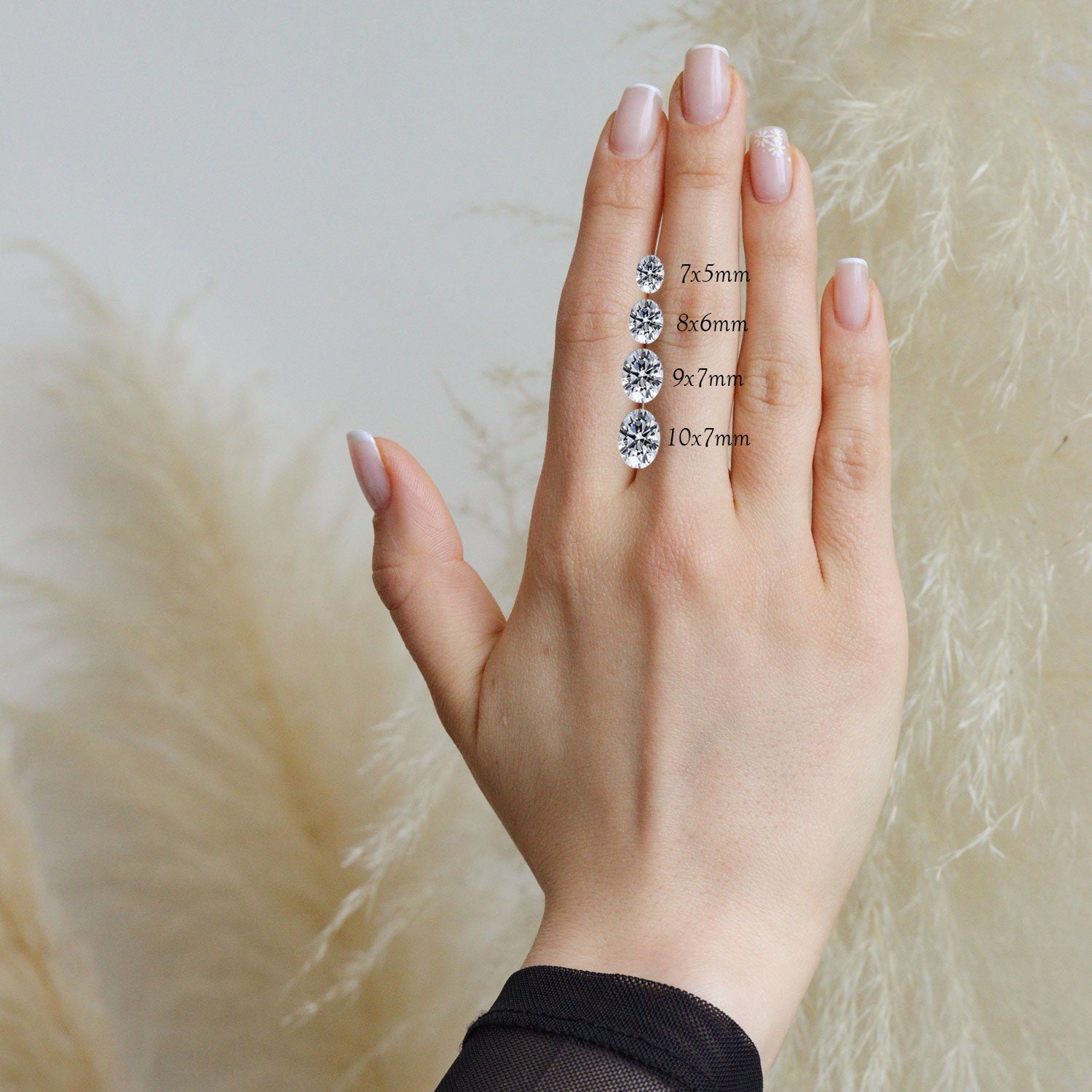 Ava Oval Solitaire Cathedral Engagement Ring, Moissanite/Lab Diamond