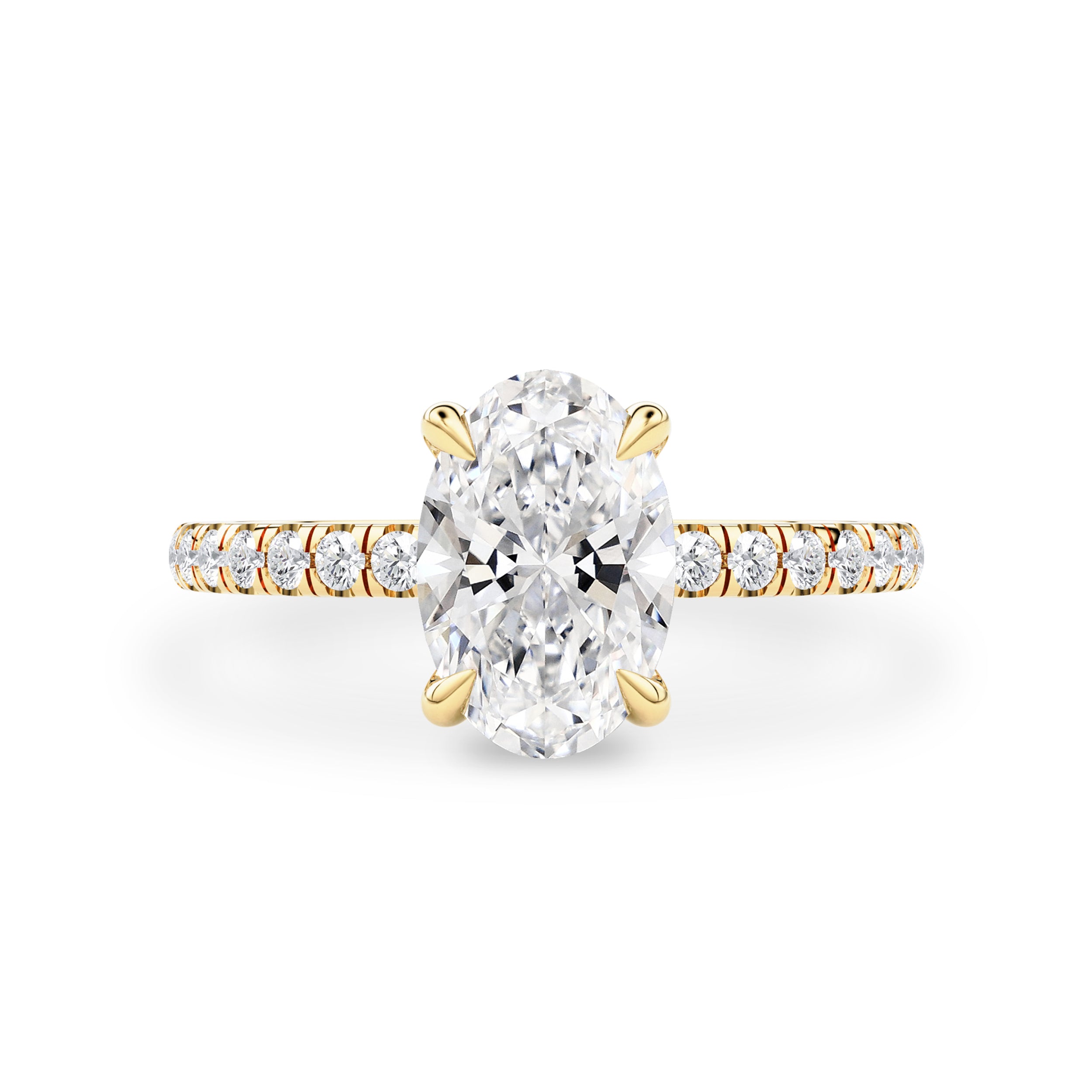 Chloe Oval Hidden Halo Engagement Ring, Moissanite/Lab Grown Diamond