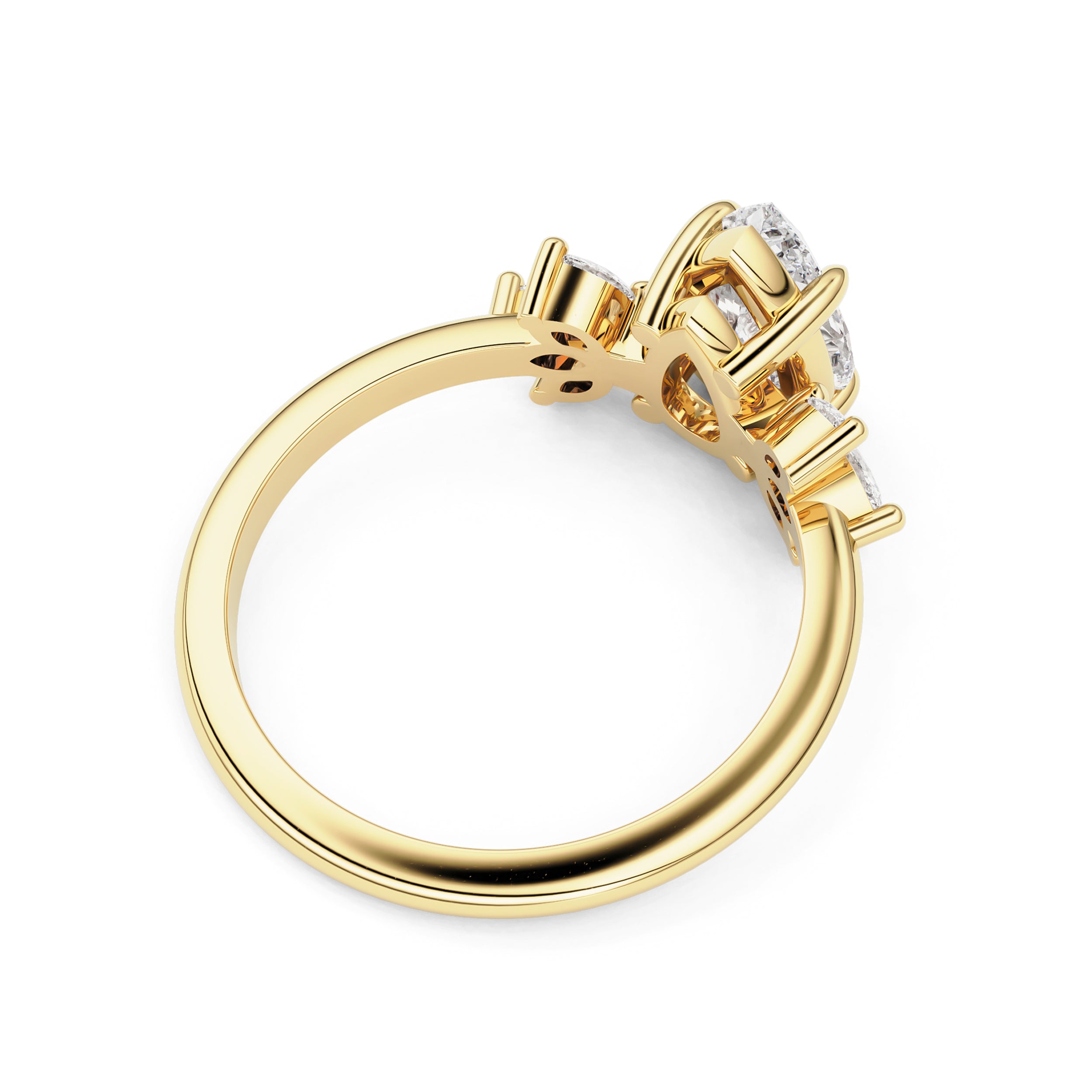 Wings of Love Pear Cut Marquise Cluster Engagement Ring