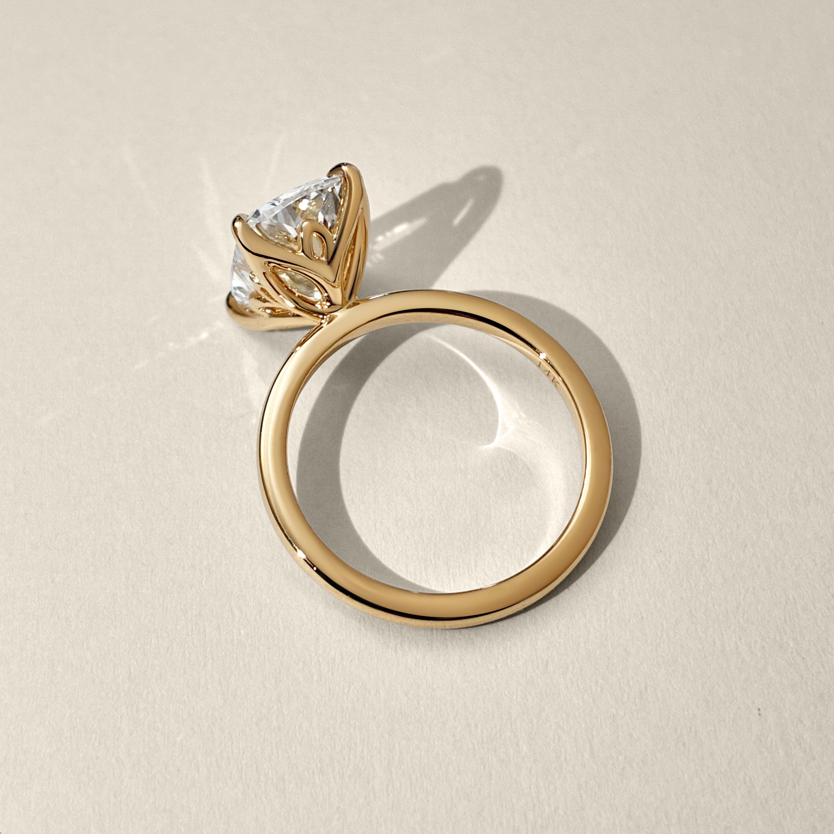 Elara Elongated Cushion Petal Solitaire Engagement Ring