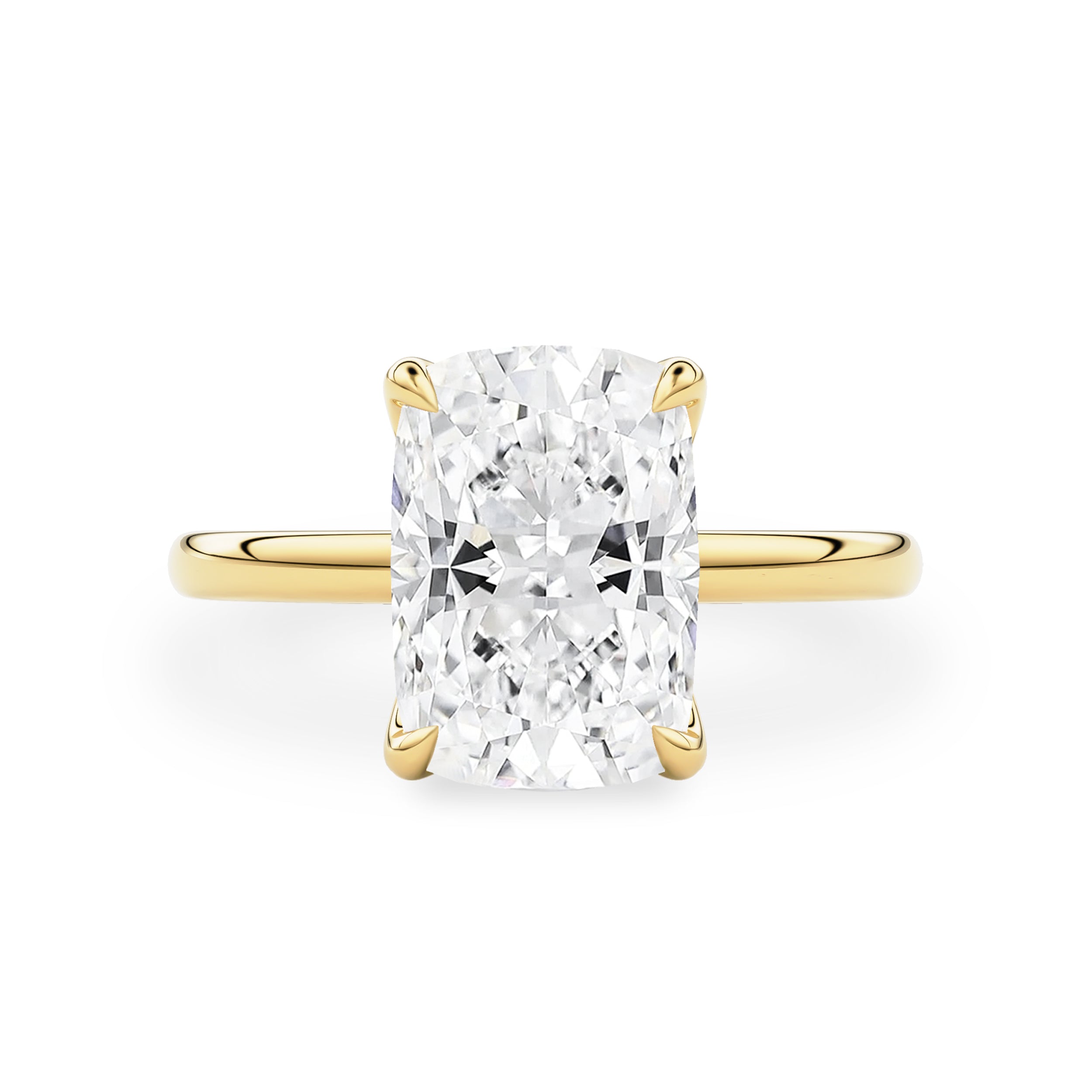 Elara Elongated Cushion Petal Solitaire Engagement Ring