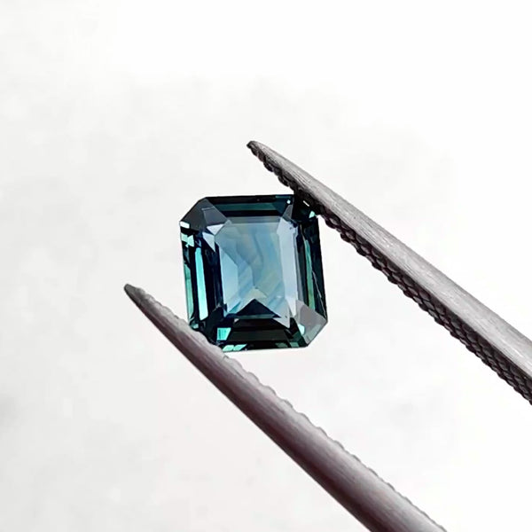 Emerald Cut Natural Teal Sapphire 1.17ct 6.5x5.6x2.99MM