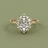 Stunning Belle Halo Engagement Ring, Oval With Halo
