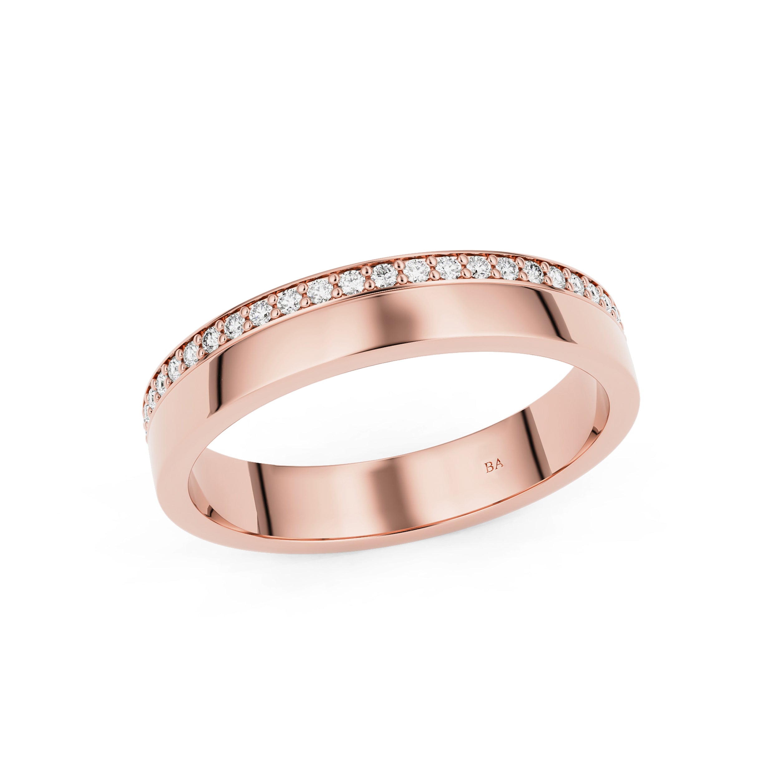 4mm Full Circle Pavé Set Forever Wedding Band, 14k Gold