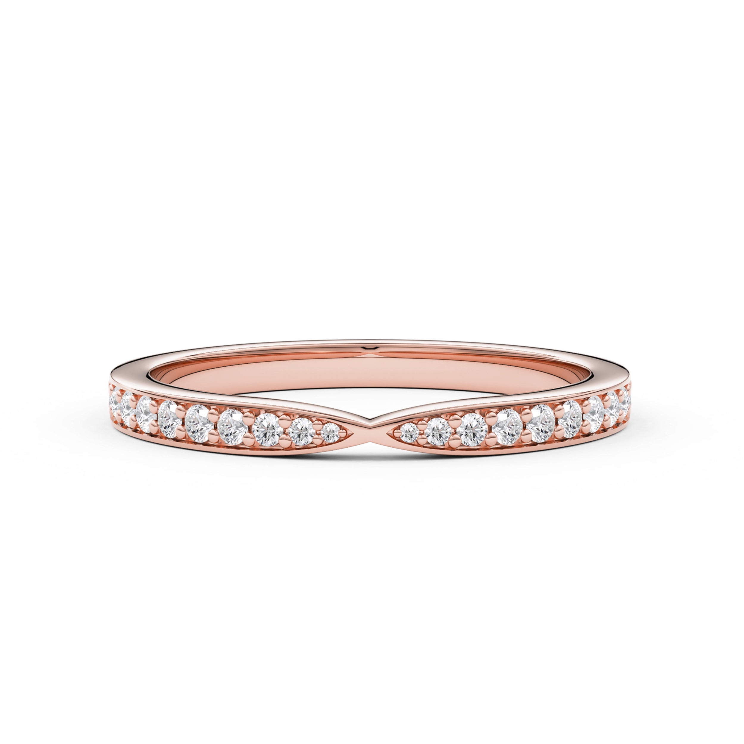 Straight Bow Tie Round Half Eternity Ring