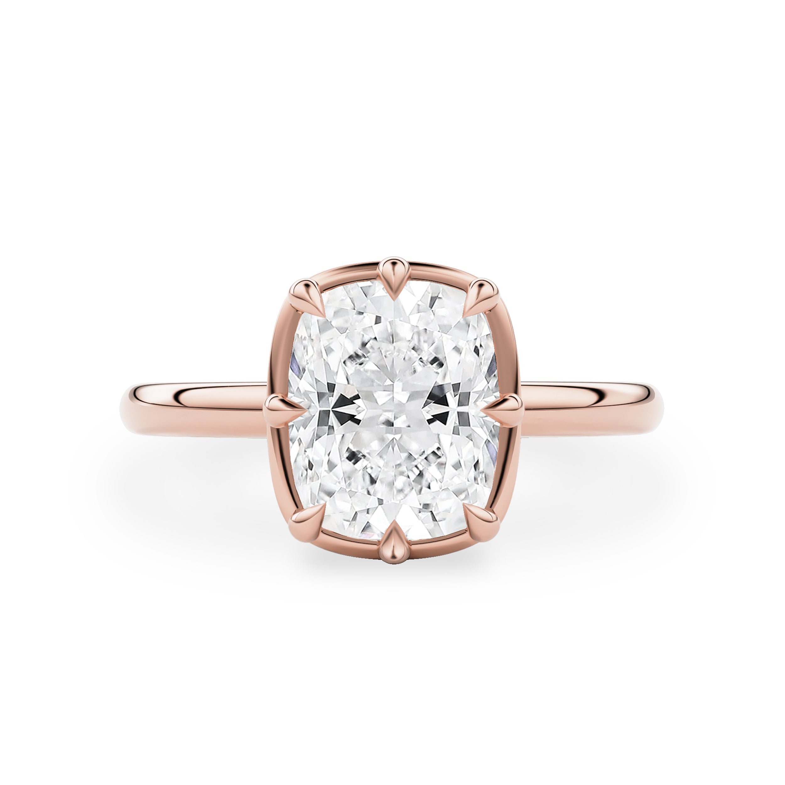 Josephine Elongated Cushion Vintage Double Basket Engagement Ring