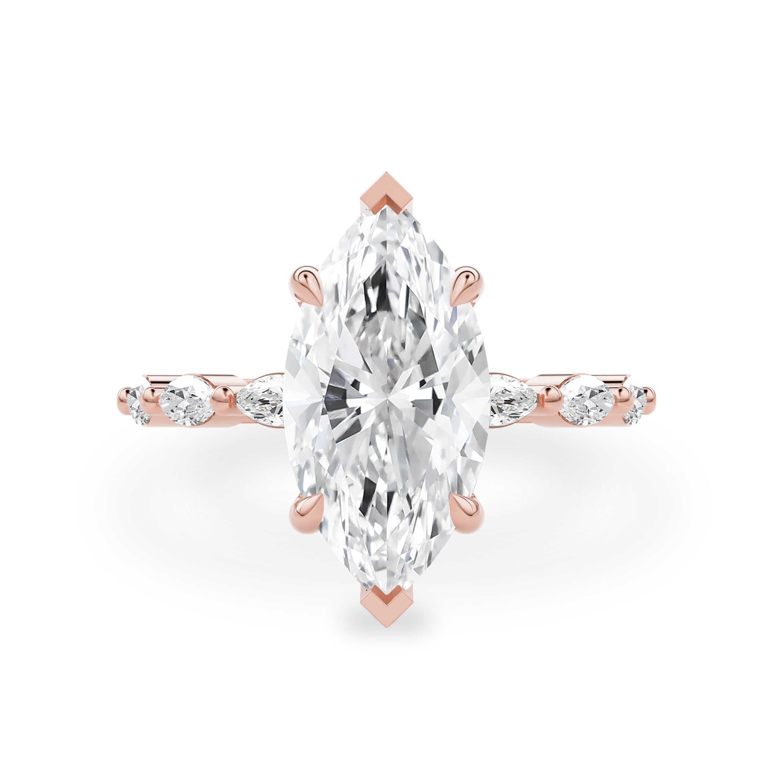 Avery Marquise Cut Hidden Halo Engagement Ring, Marquise Band