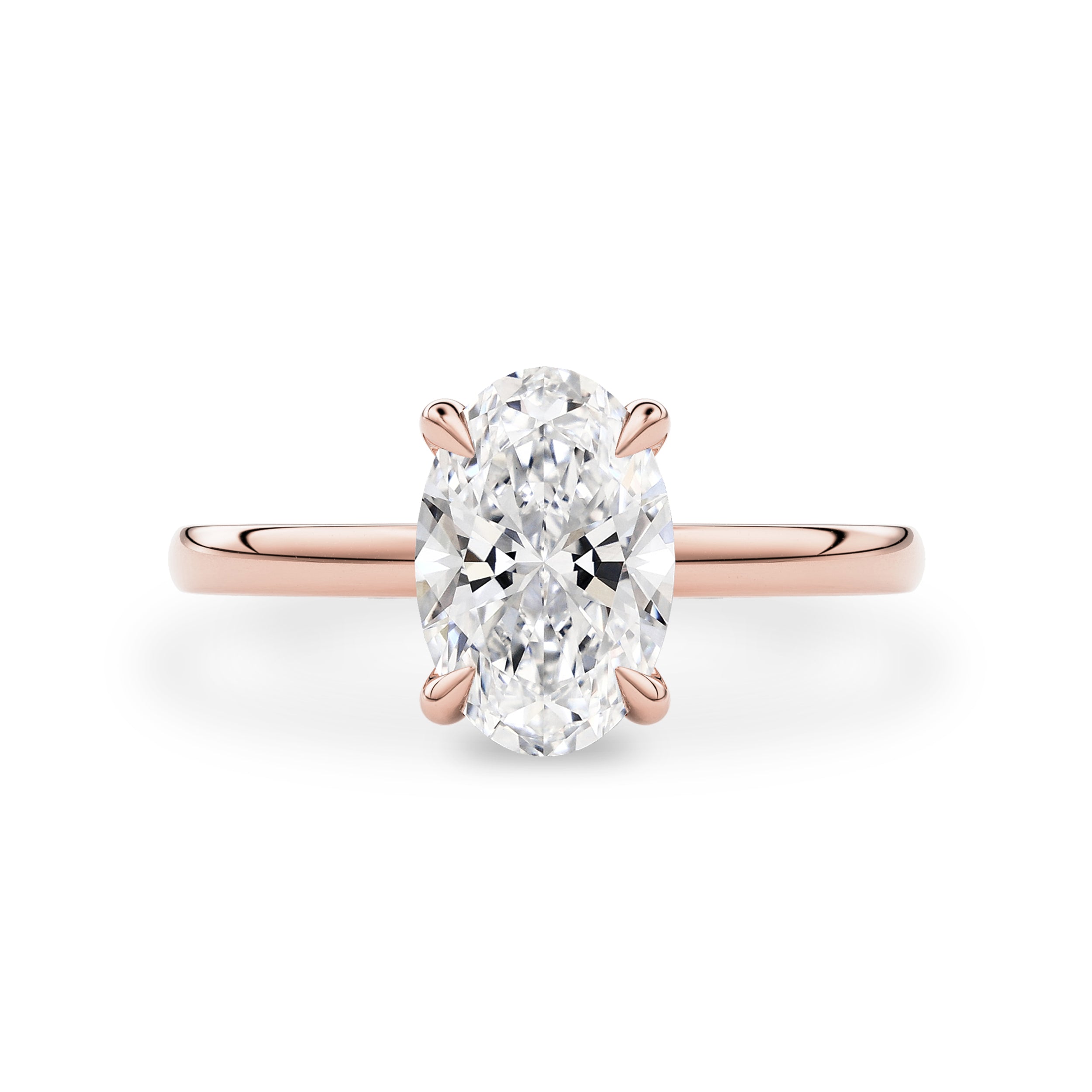 Chloe Oval Hidden Halo Engagement Ring, Moissanite/Lab Grown Diamond