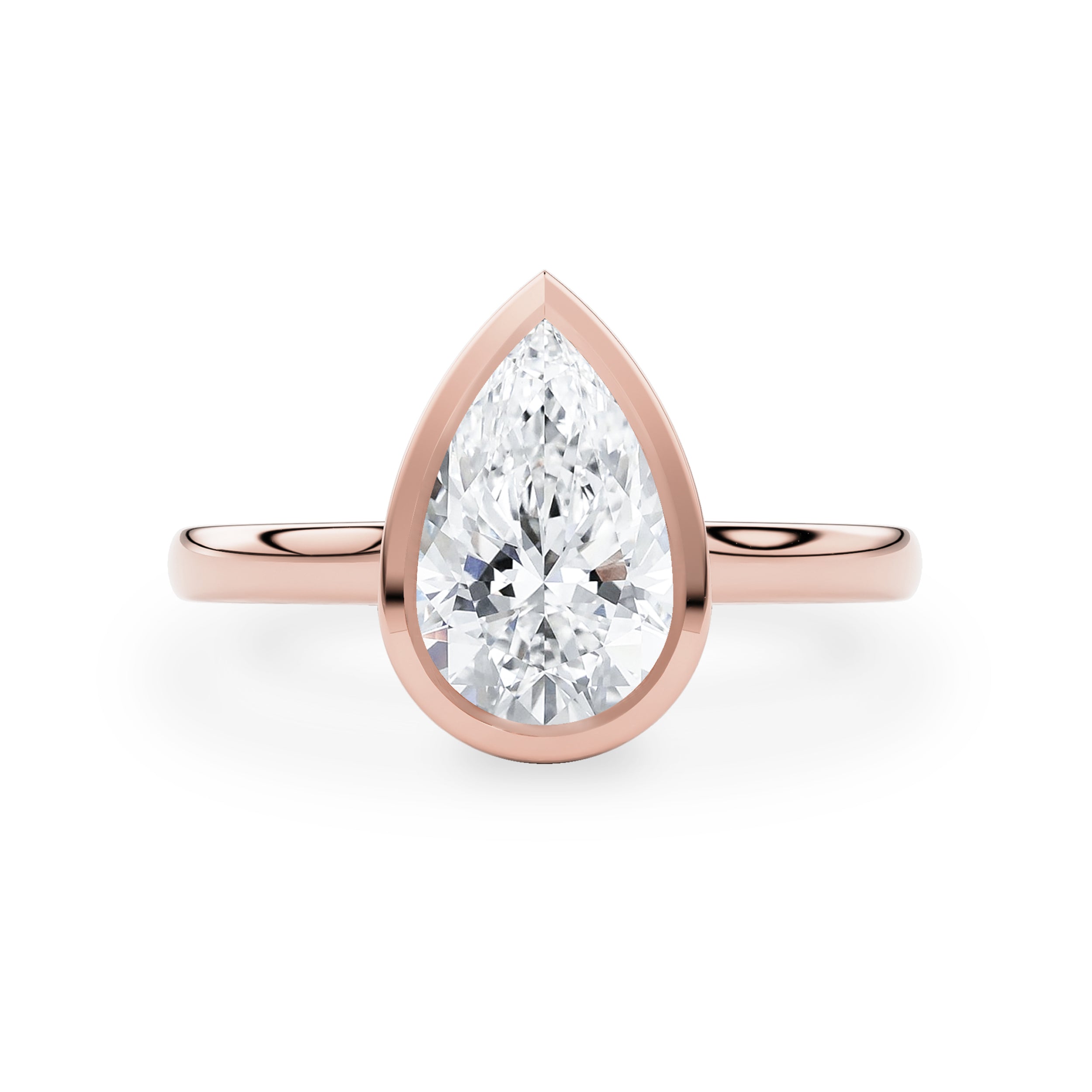 Carmen Pear Cut Bezel Solitaire Engagement Ring
