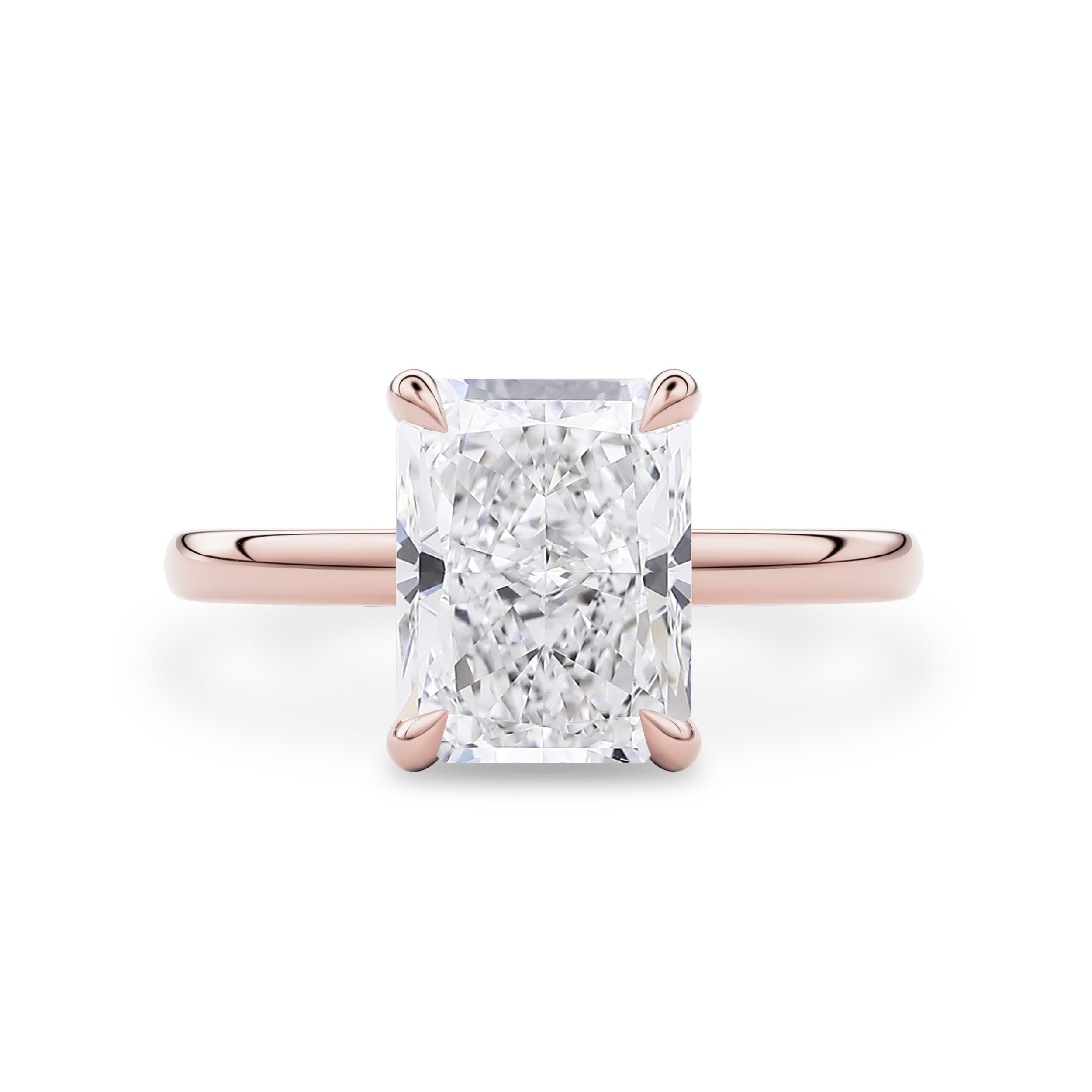 Chloe Radiant Cut Hidden Halo Solitaire Engagement Ring, High Set