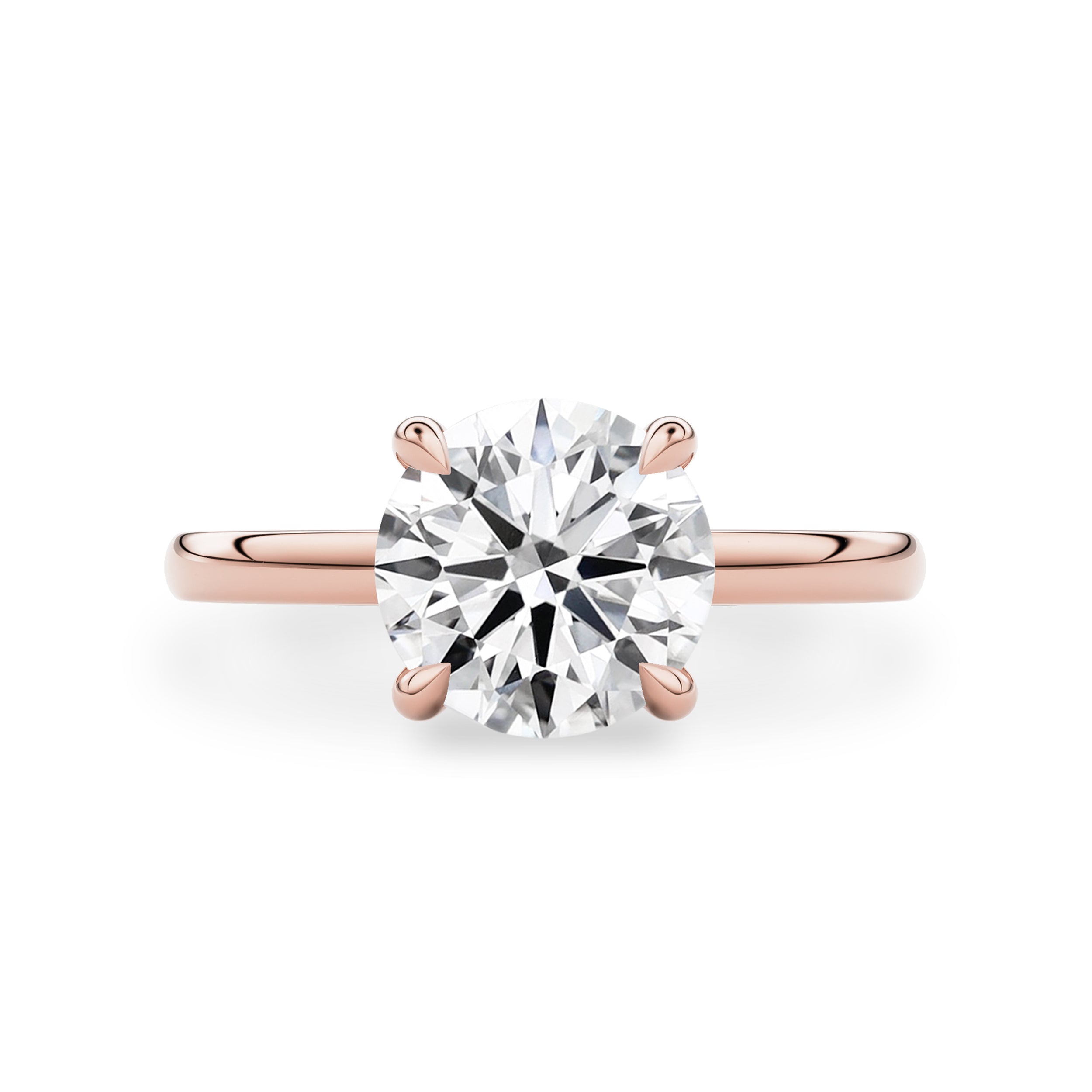 Chloe Round Cut Hidden Halo Engagement Ring, Moissanite/Lab Grown Diamond