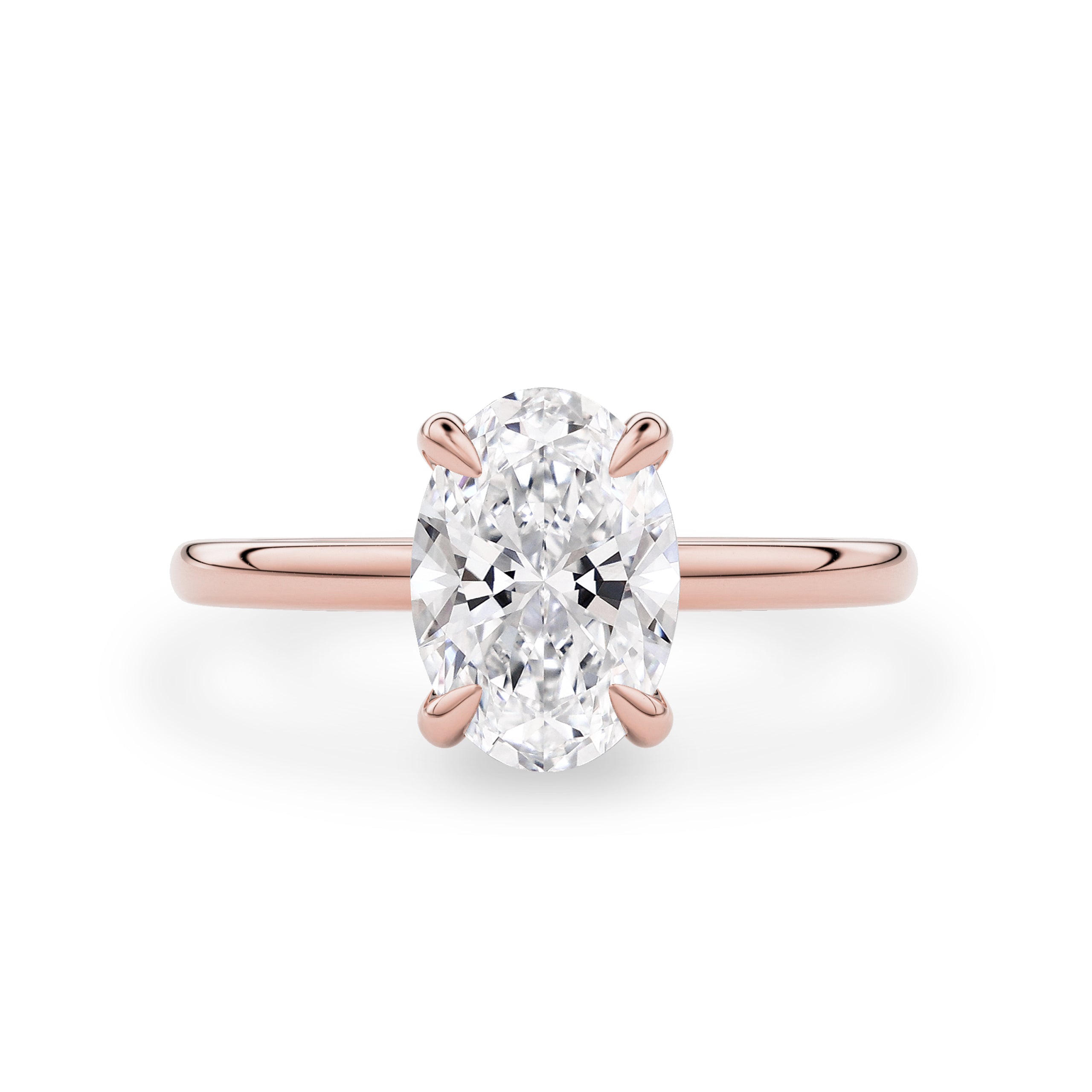Kamila Oval Pavé Crown Engagement Ring, Moissanite/Lab Grown Diamond