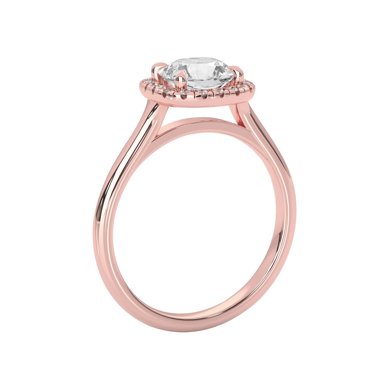 Clara Cushion Cut Forever Halo Cathedral Engagement Ring, Moissanite/Lab Grown Diamond