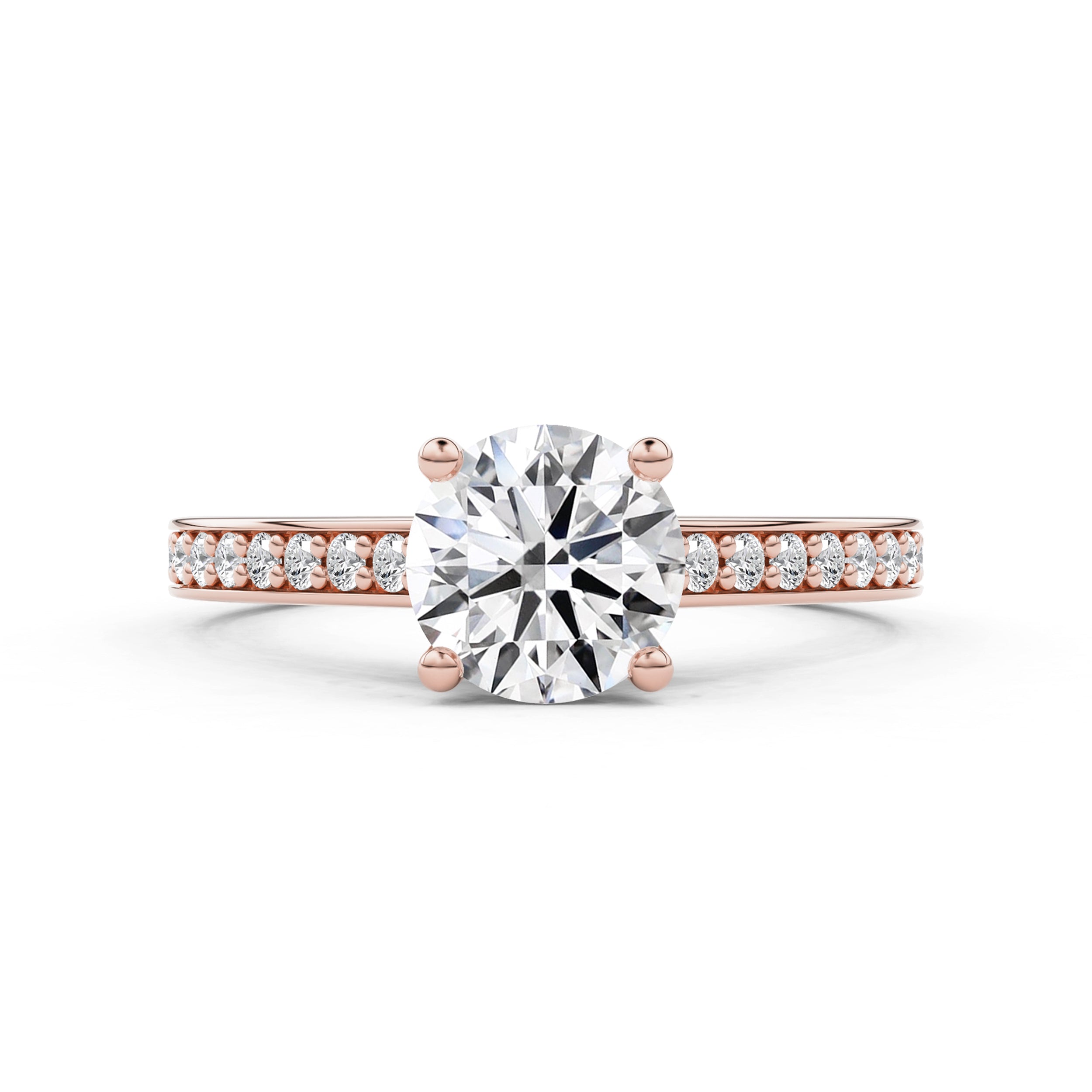 Aurelia Round Cathedral Pavé Engagement Ring