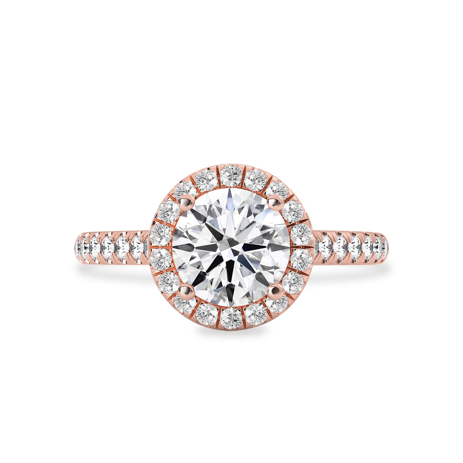 Kate Forever Halo Engagement Ring, Round Brilliant Cut With Pavé