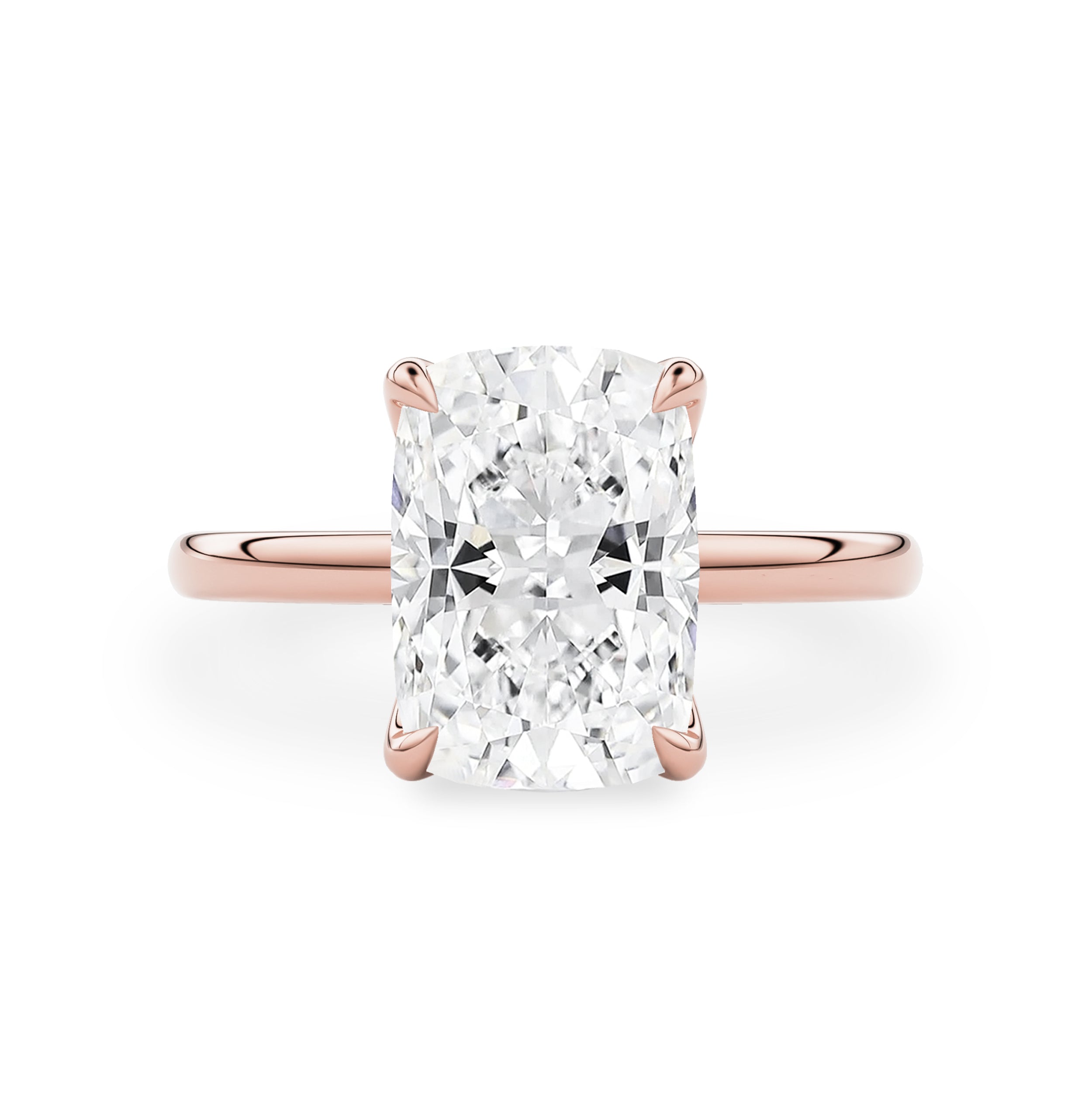 Elara Elongated Cushion Petal Solitaire Engagement Ring