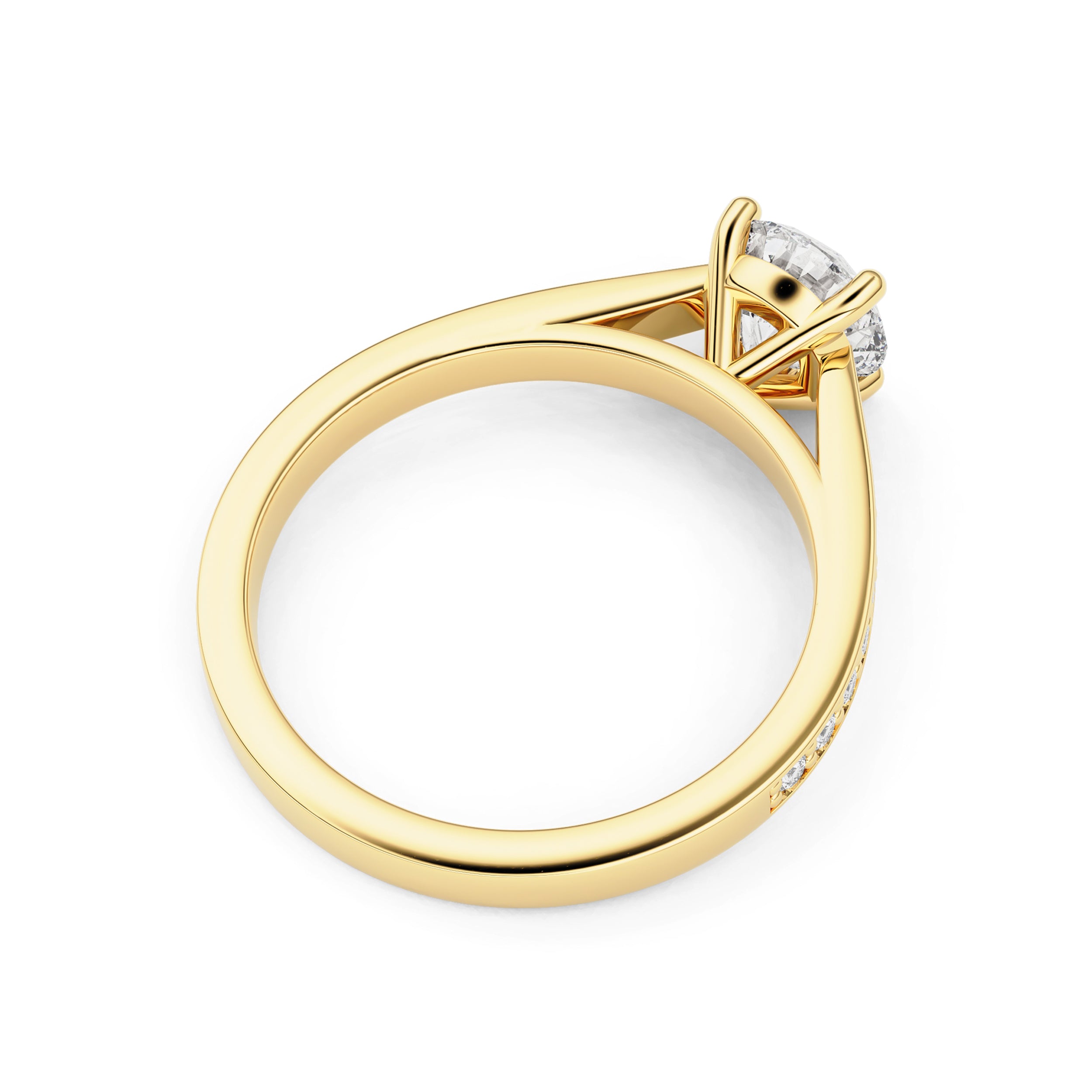 Aurelia Round Cathedral Pavé Engagement Ring