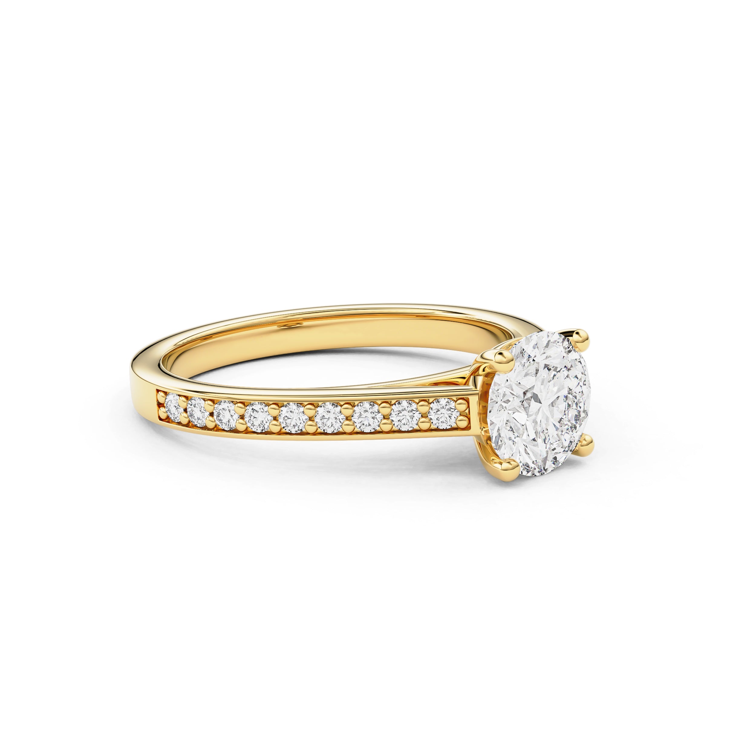Aurelia Round Cathedral Pavé Engagement Ring