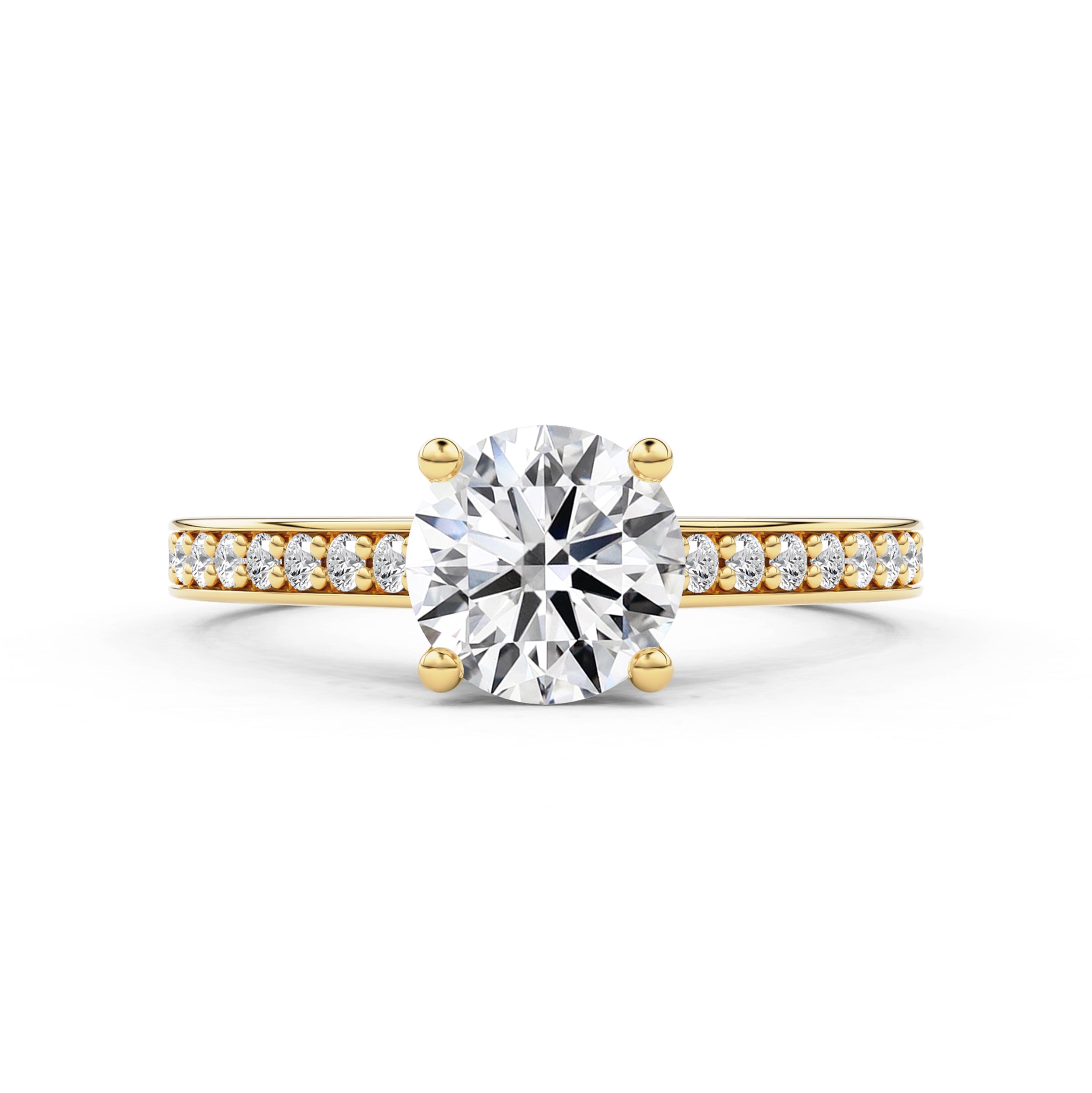 Aurelia Round Cathedral Pavé Engagement Ring
