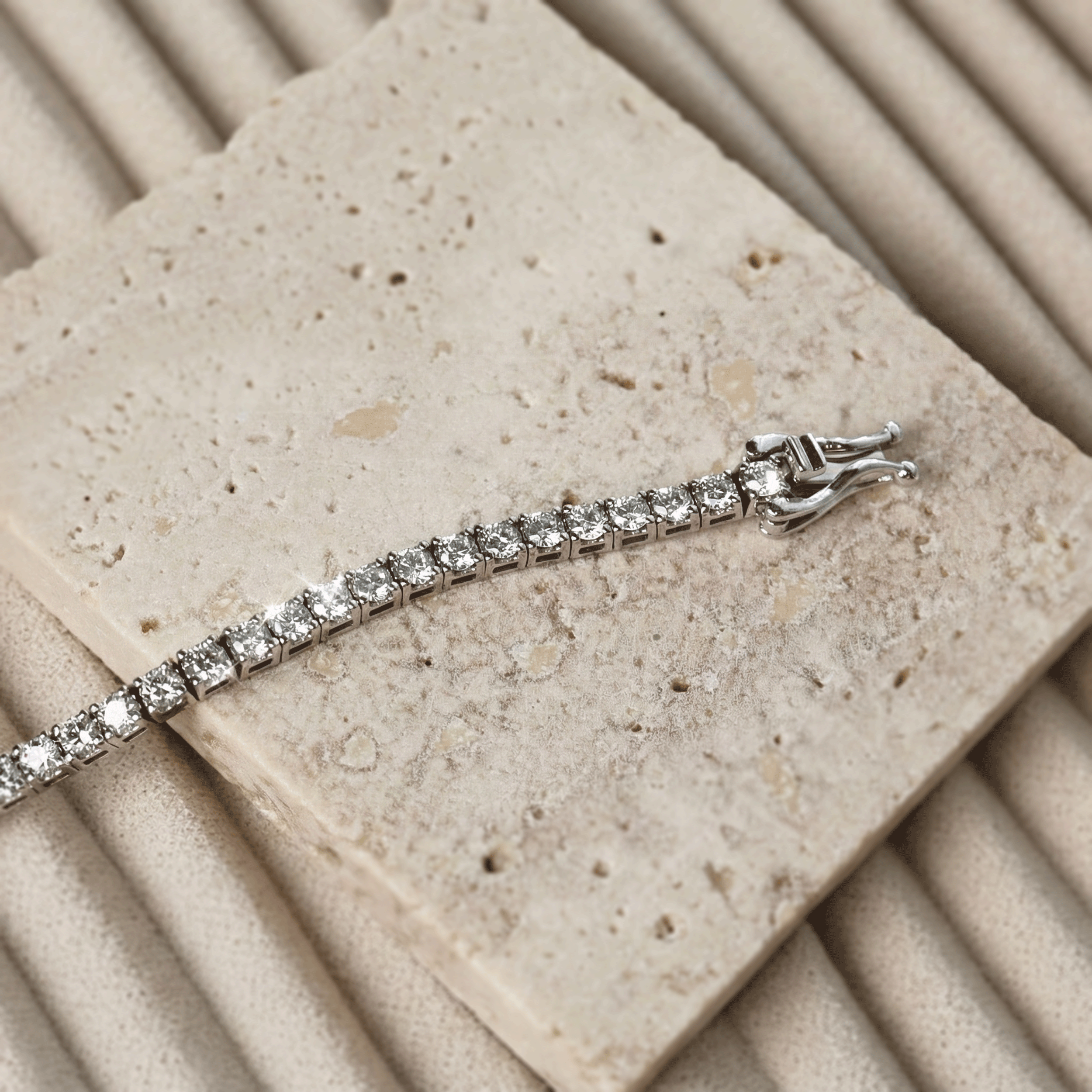 4 Prong Set Tennis Bracelet, Moissanite/Lab Grown Diamond