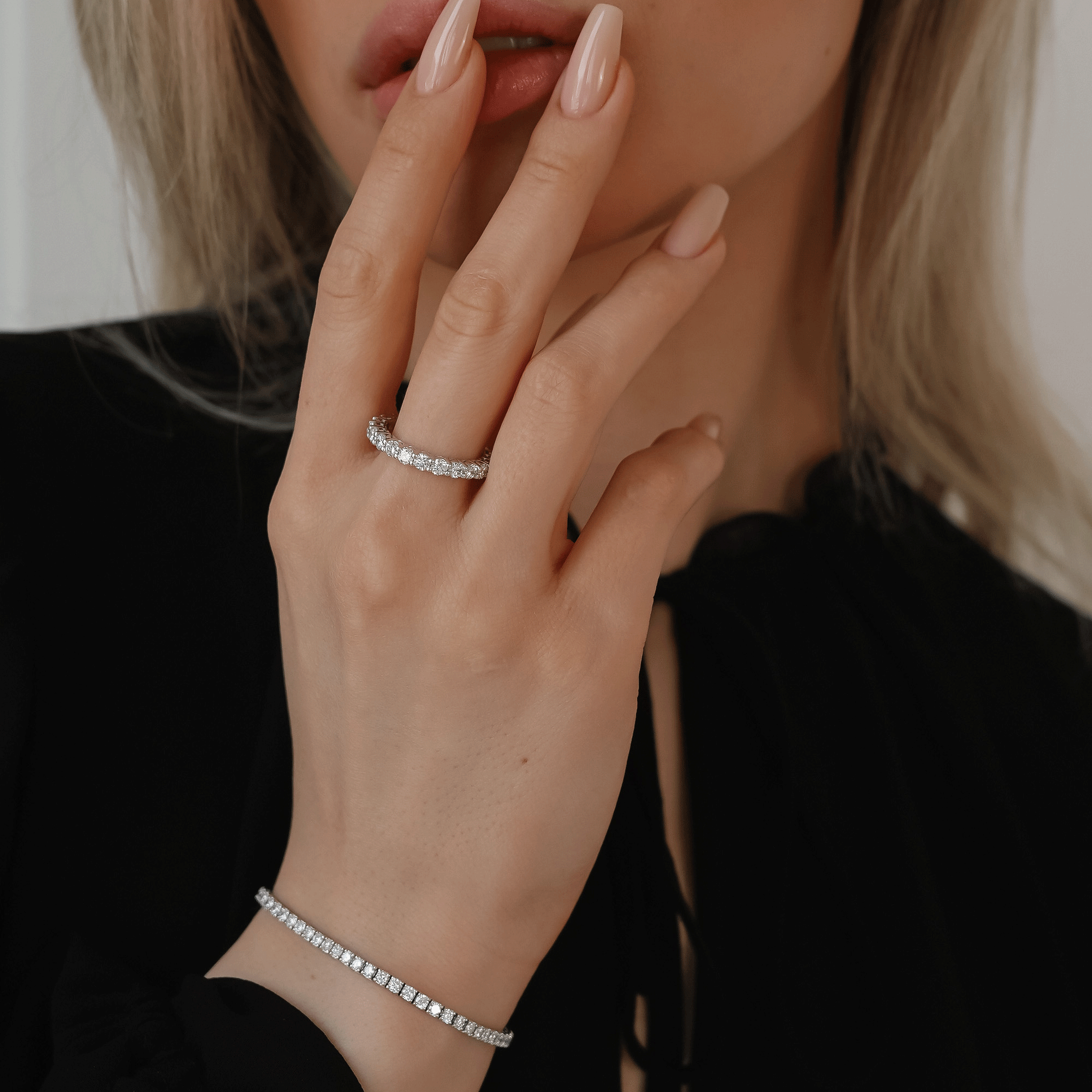 4 Prong Set Tennis Bracelet, Moissanite/Lab Grown Diamond