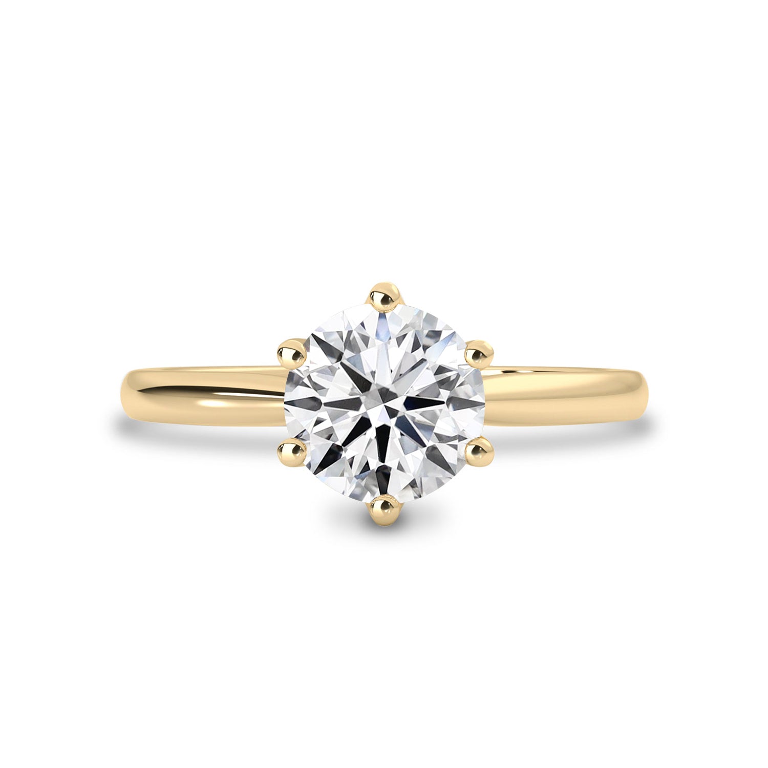 Jolie Round Trellis Solitaire Engagement Ring, Moissanite/Lab Grown Diamond