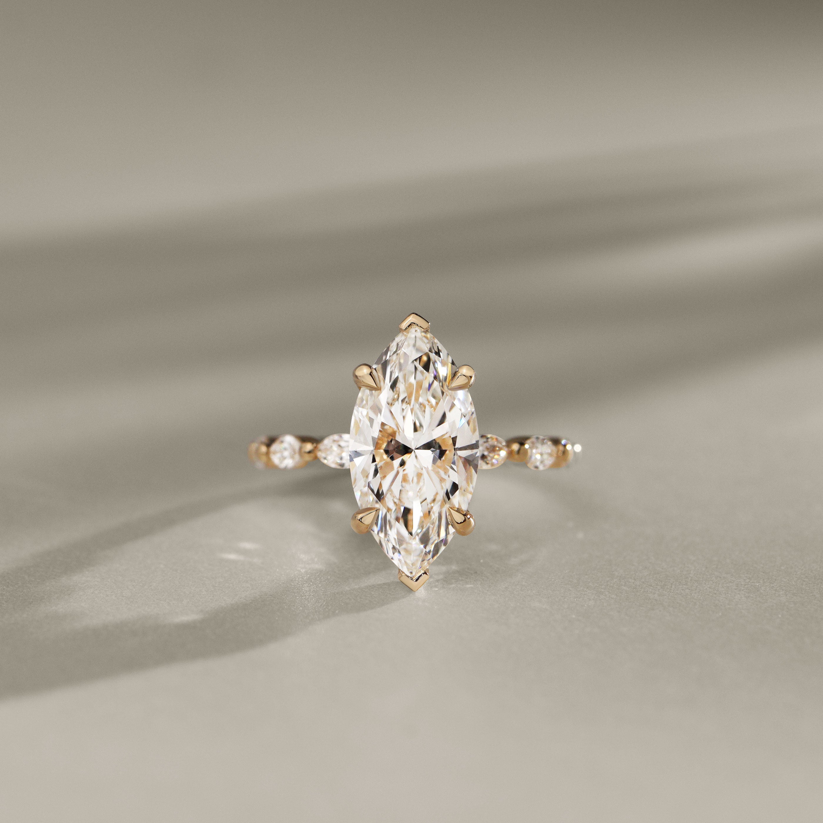 Avery Marquise Cut Hidden Halo Engagement Ring, Marquise Band