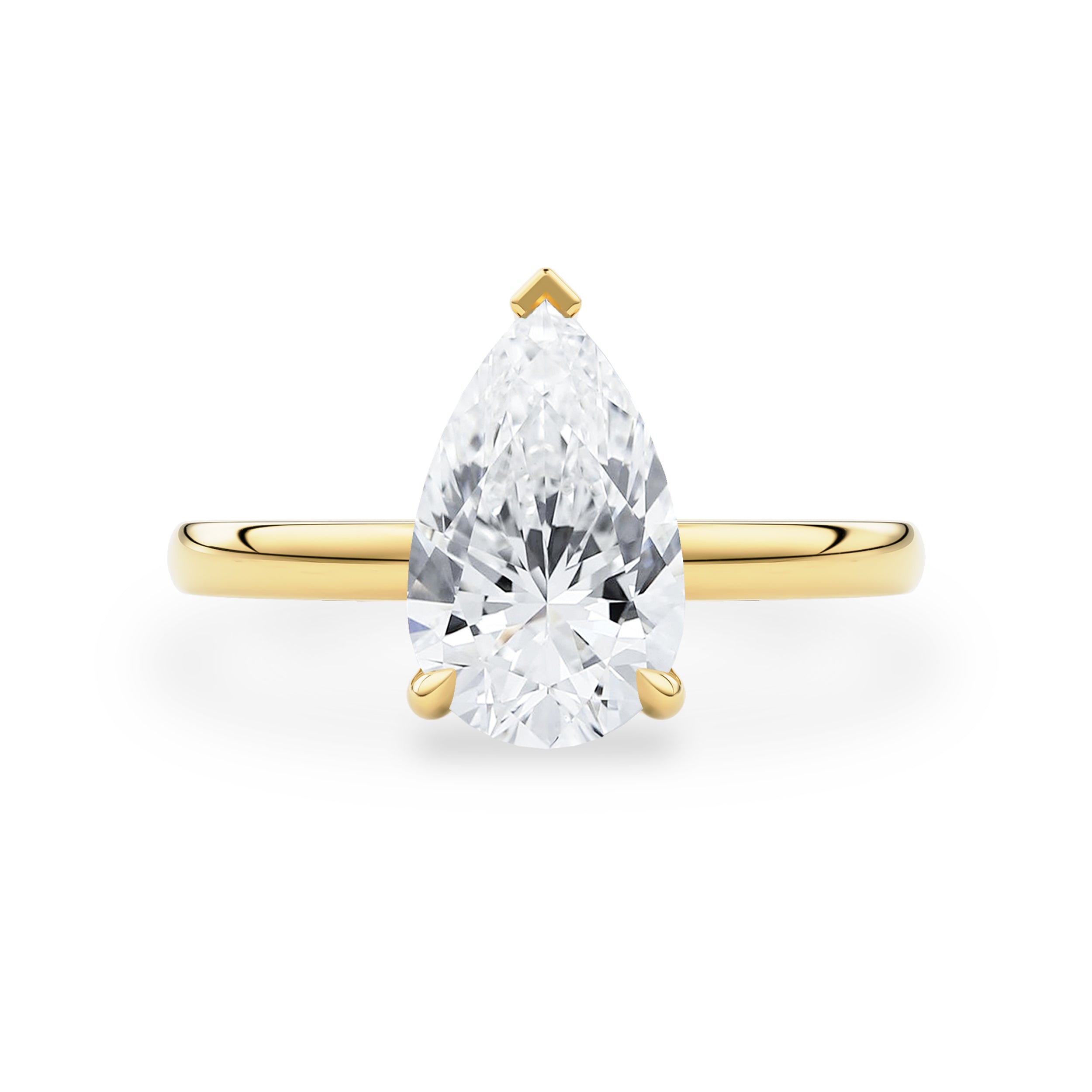 Chloe Pear Hidden Halo Solitaire Engagement Ring, Moissanite/Lab Grown Diamond