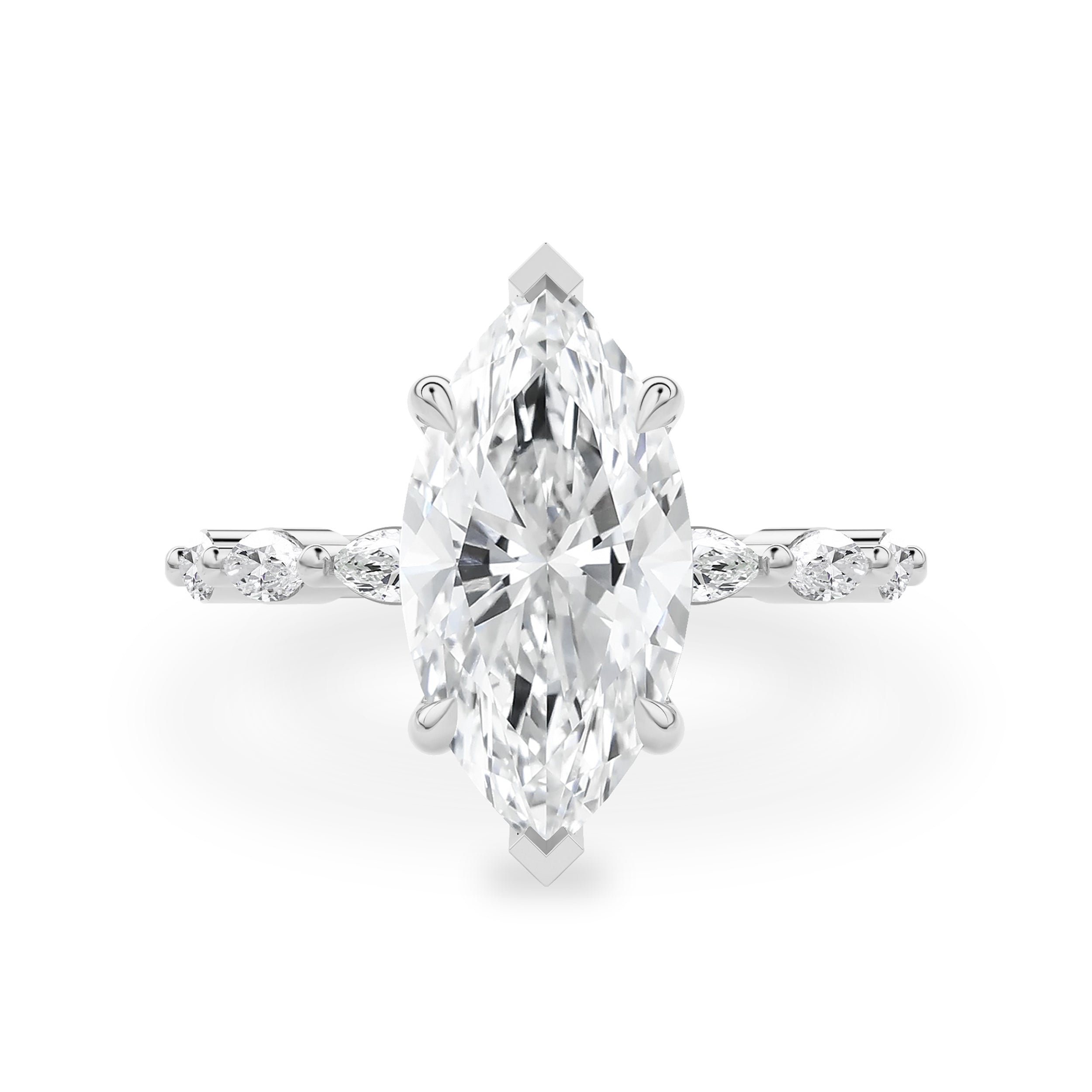 Avery Marquise Cut Hidden Halo Engagement Ring, Marquise Band