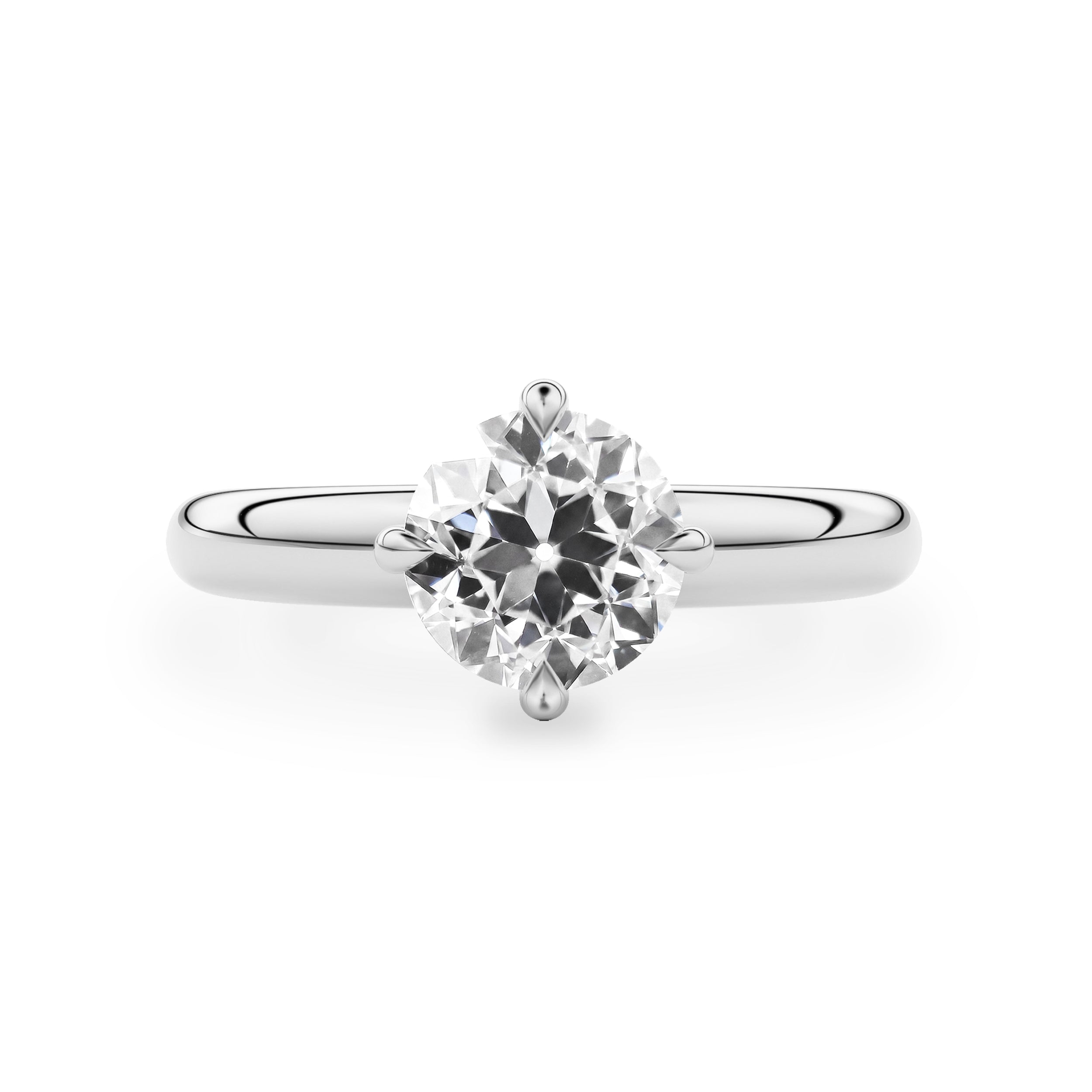 Eleanor Old European Moissanite Solitaire Engagement Ring