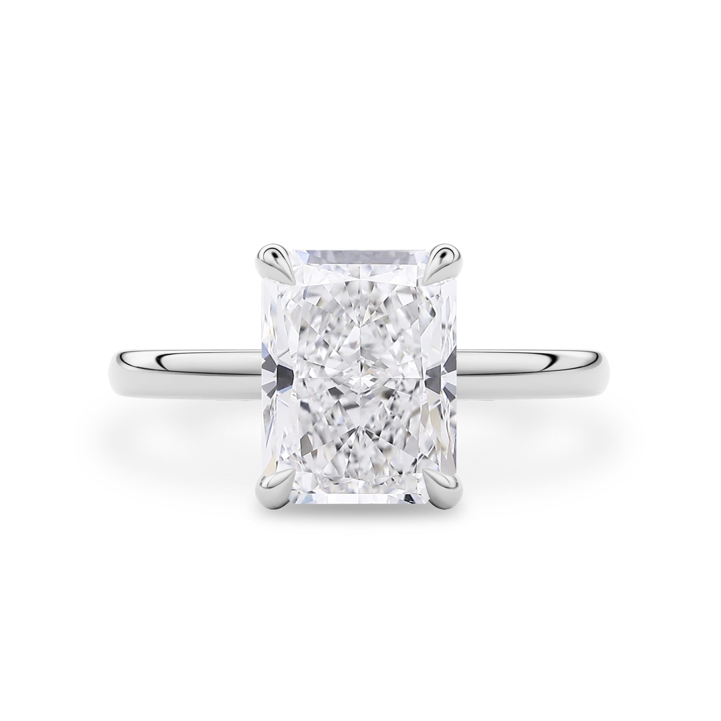Chloe Radiant Cut Hidden Halo Solitaire Engagement Ring, High Set