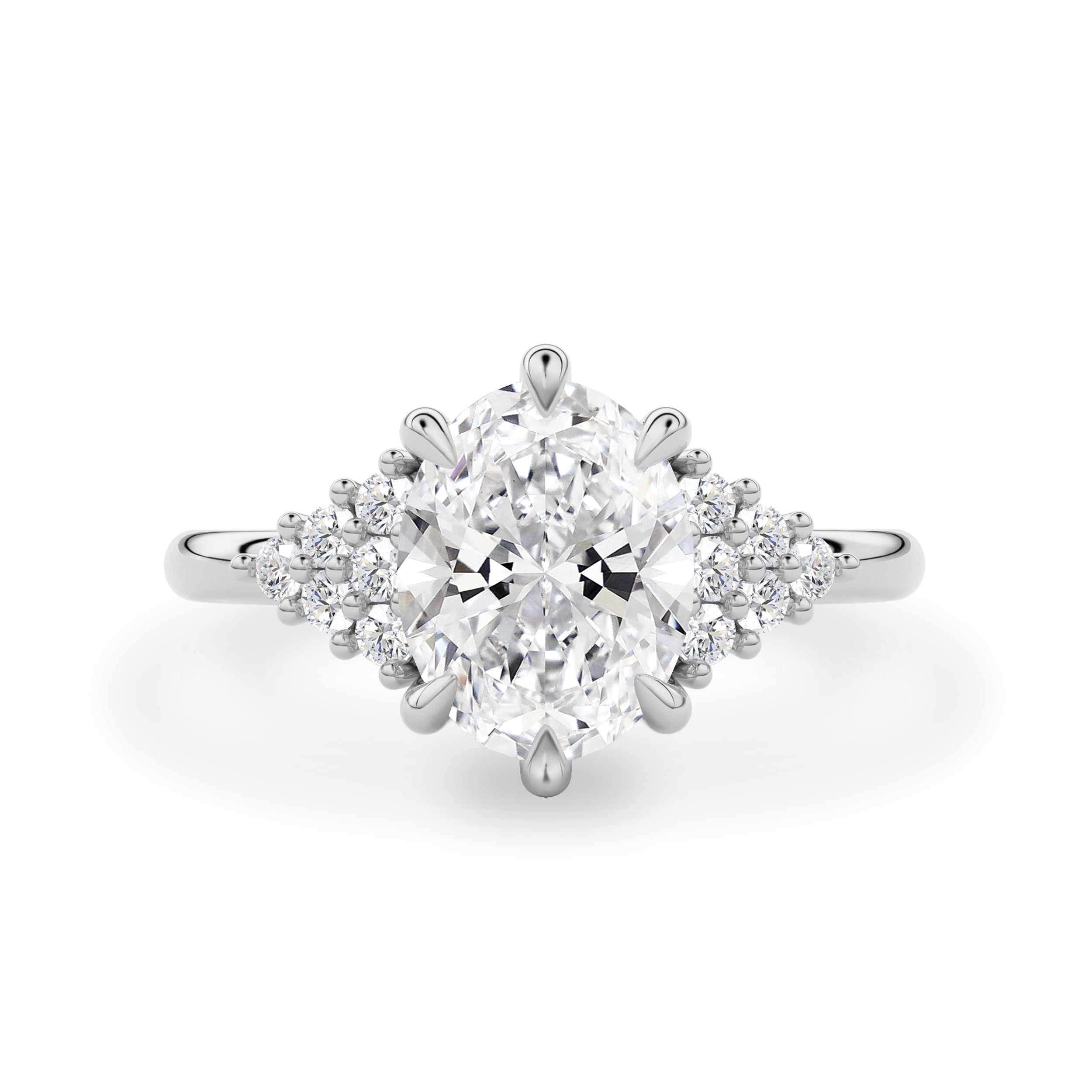 Emma Oval Engagement Ring, Moissanite/Lab Diamond