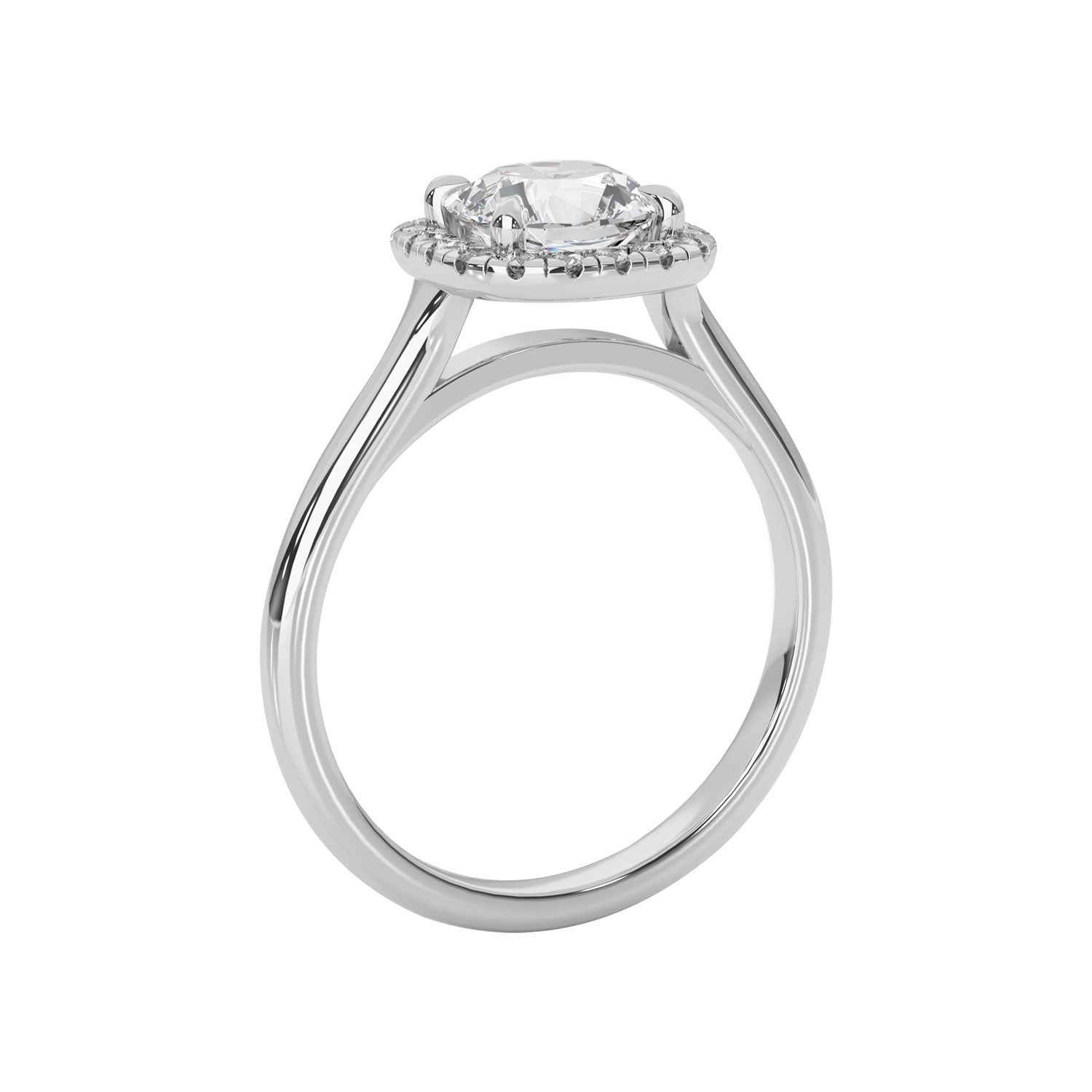 Clara Cushion Cut Forever Halo Cathedral Engagement Ring, Moissanite/Lab Grown Diamond