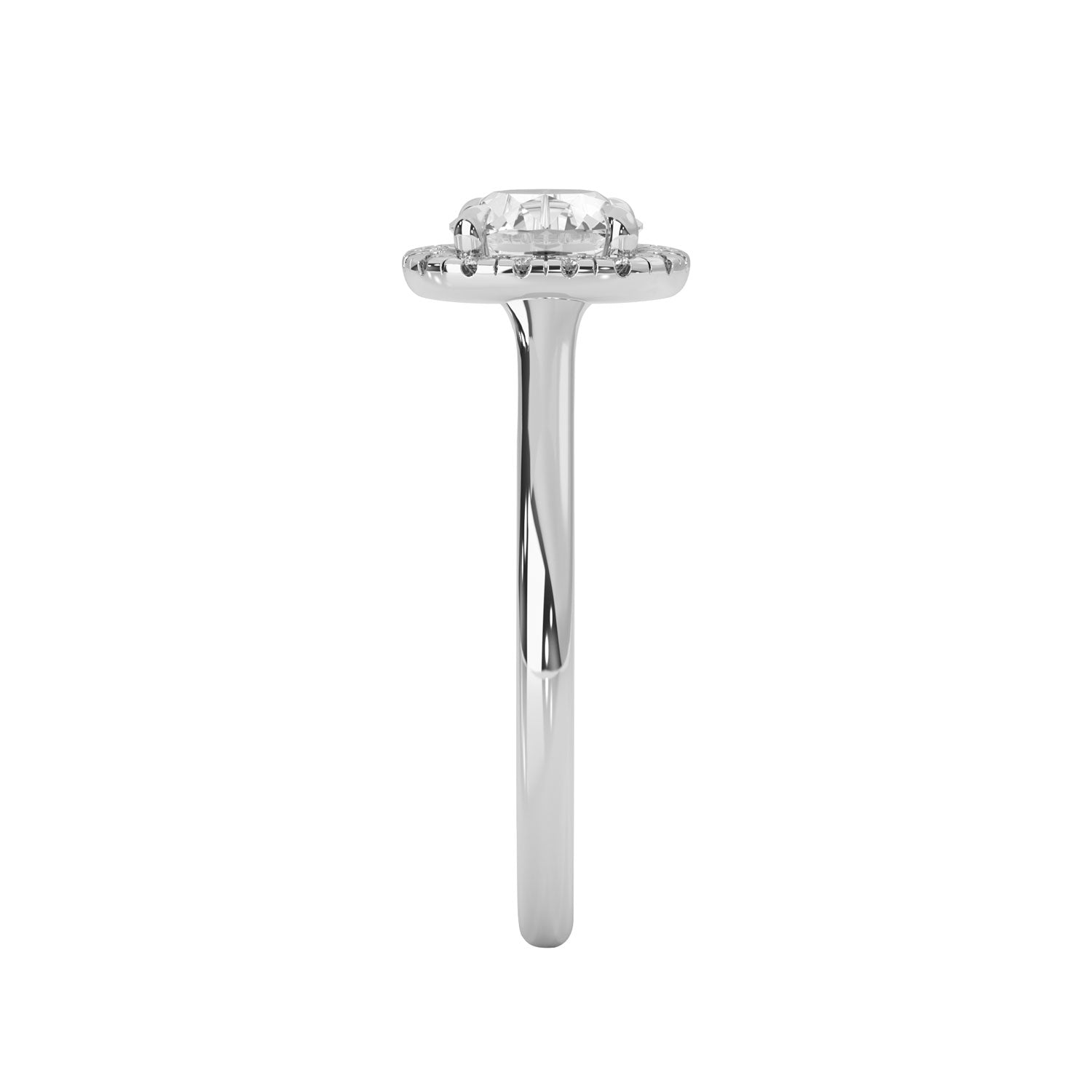 Clara Cushion Cut Forever Halo Cathedral Engagement Ring, Moissanite/Lab Grown Diamond