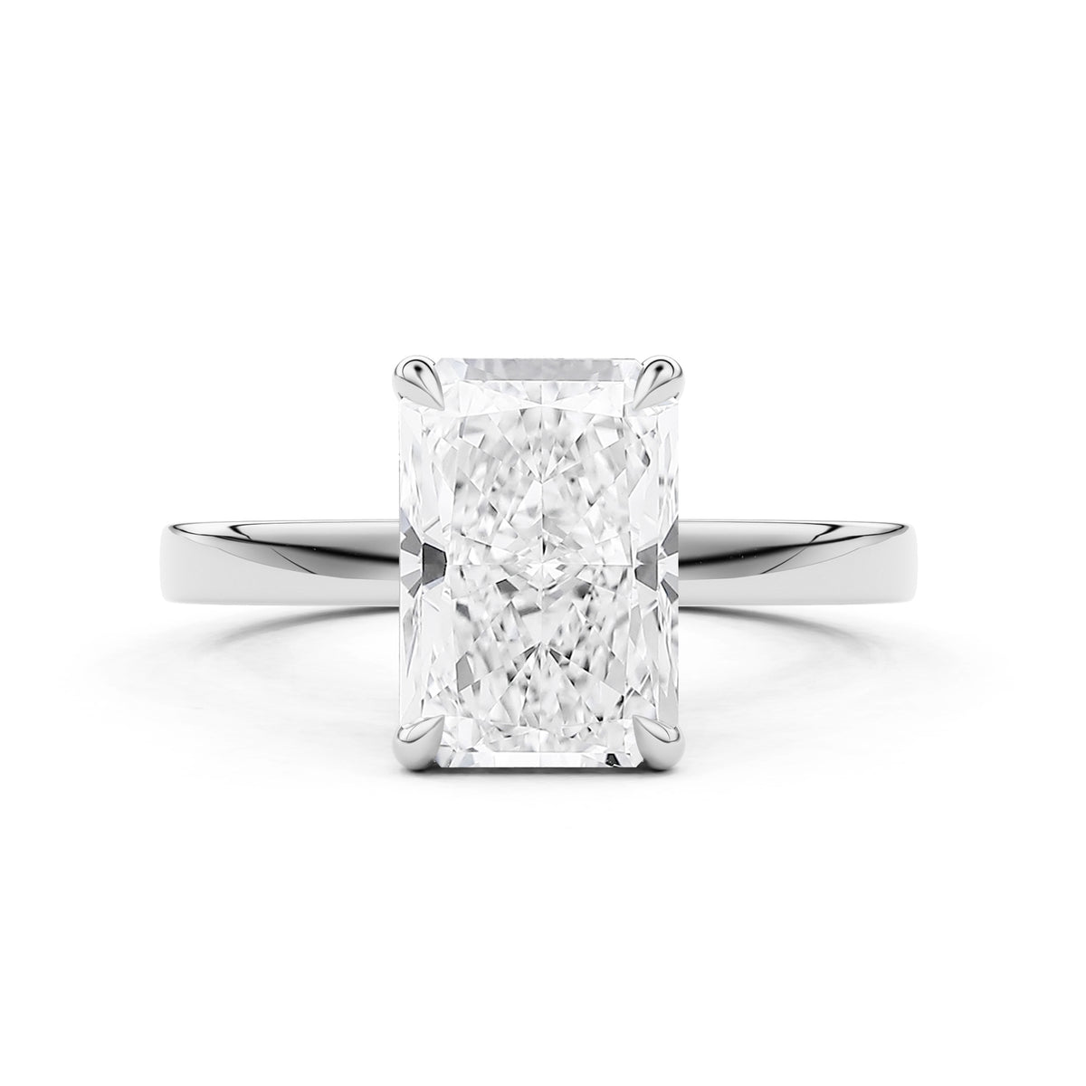 Serelle Radiant Cut Raised Hidden Halo Engagement Ring
