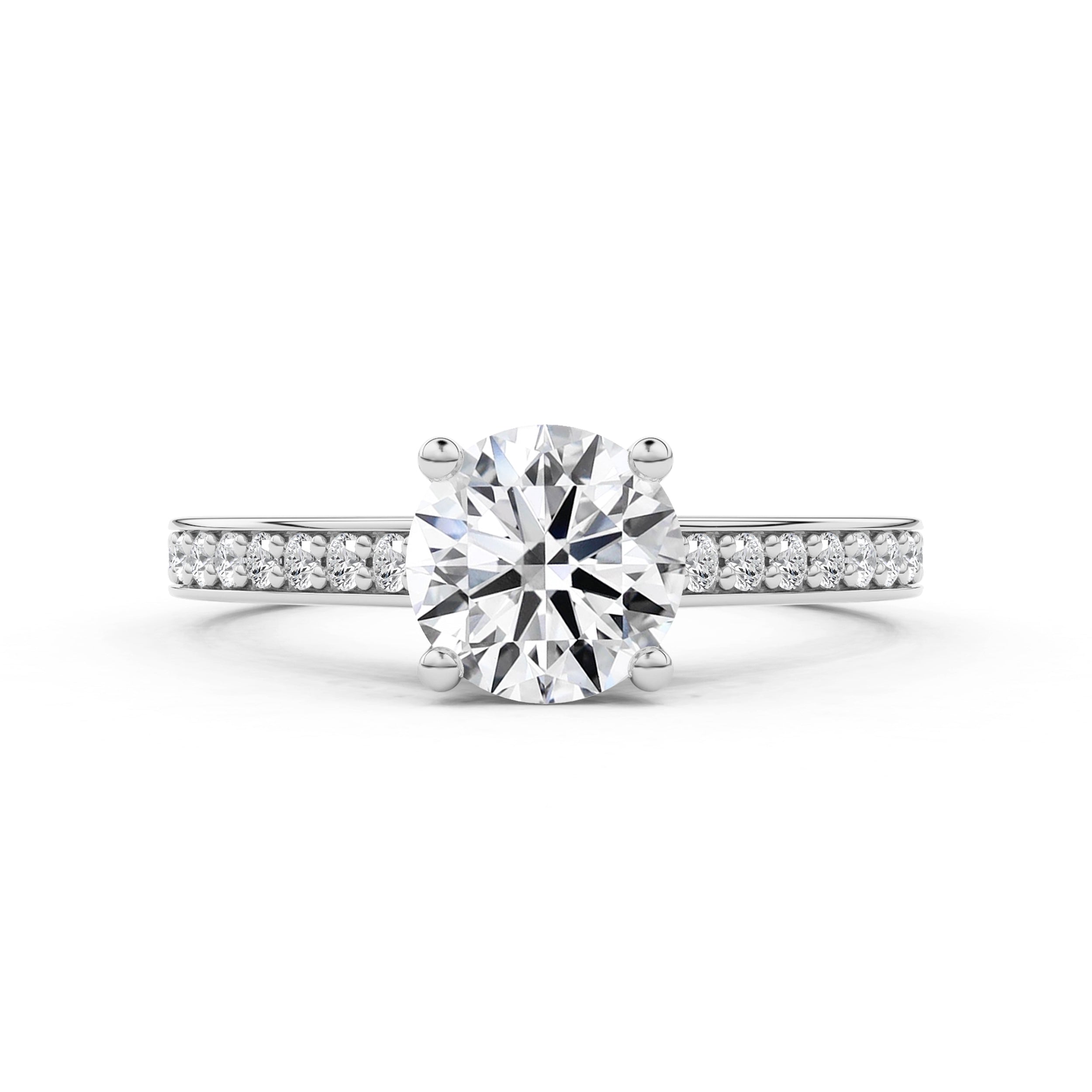 Aurelia Round Cathedral Pavé Engagement Ring
