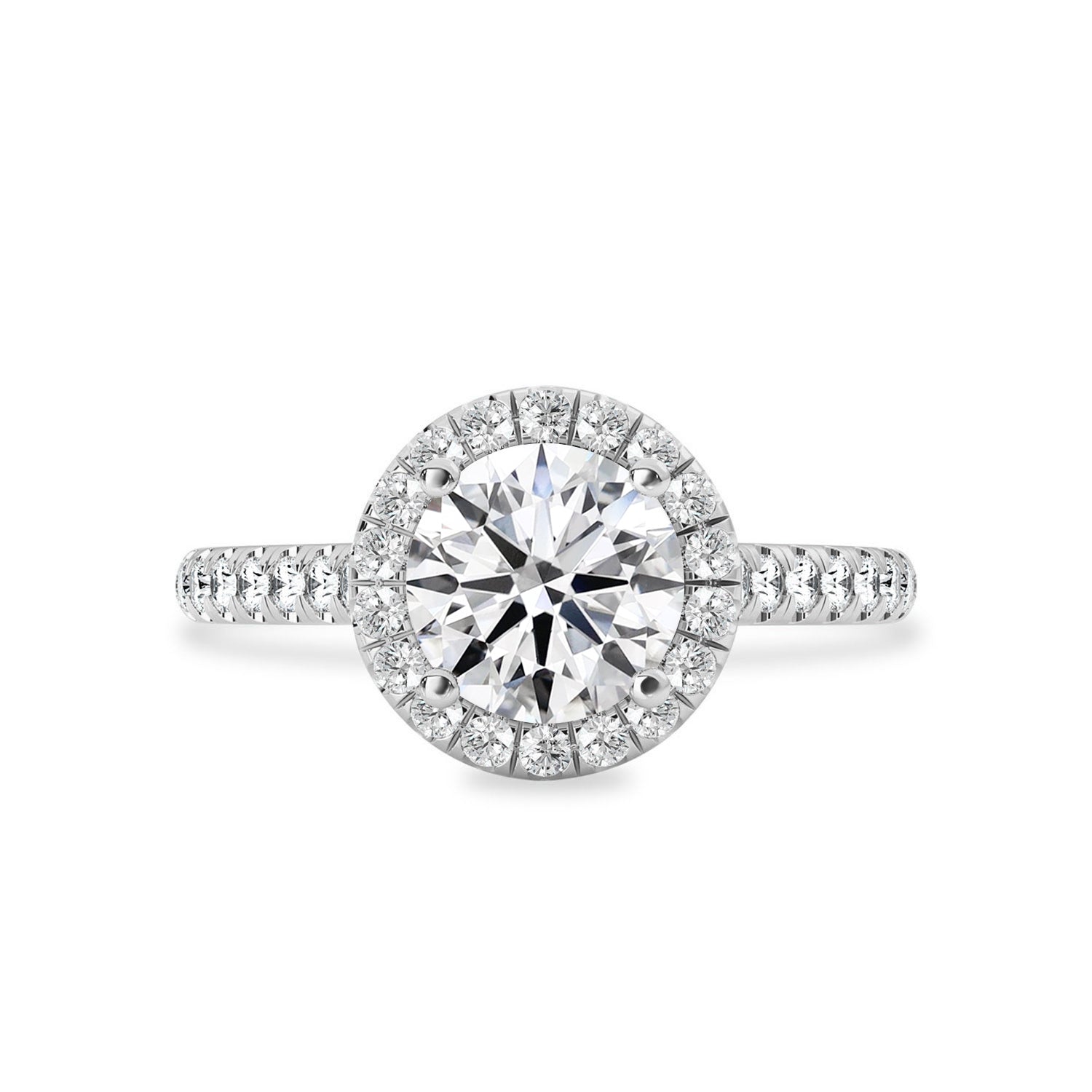 Kate Forever Halo Engagement Ring, Round Brilliant Cut With Pavé