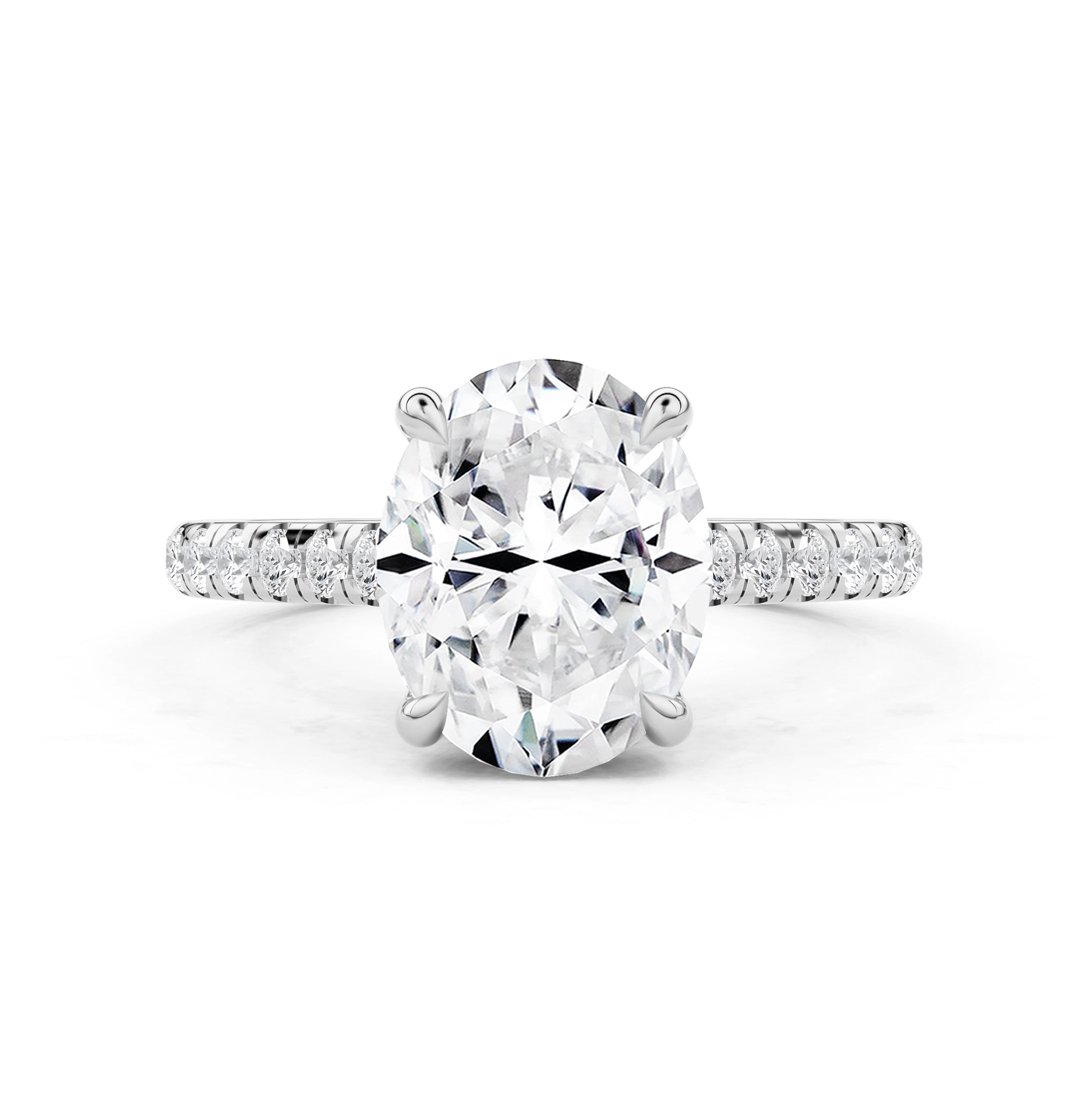 Lily Oval Double Hidden Halo Cathedral Engagement Ring
