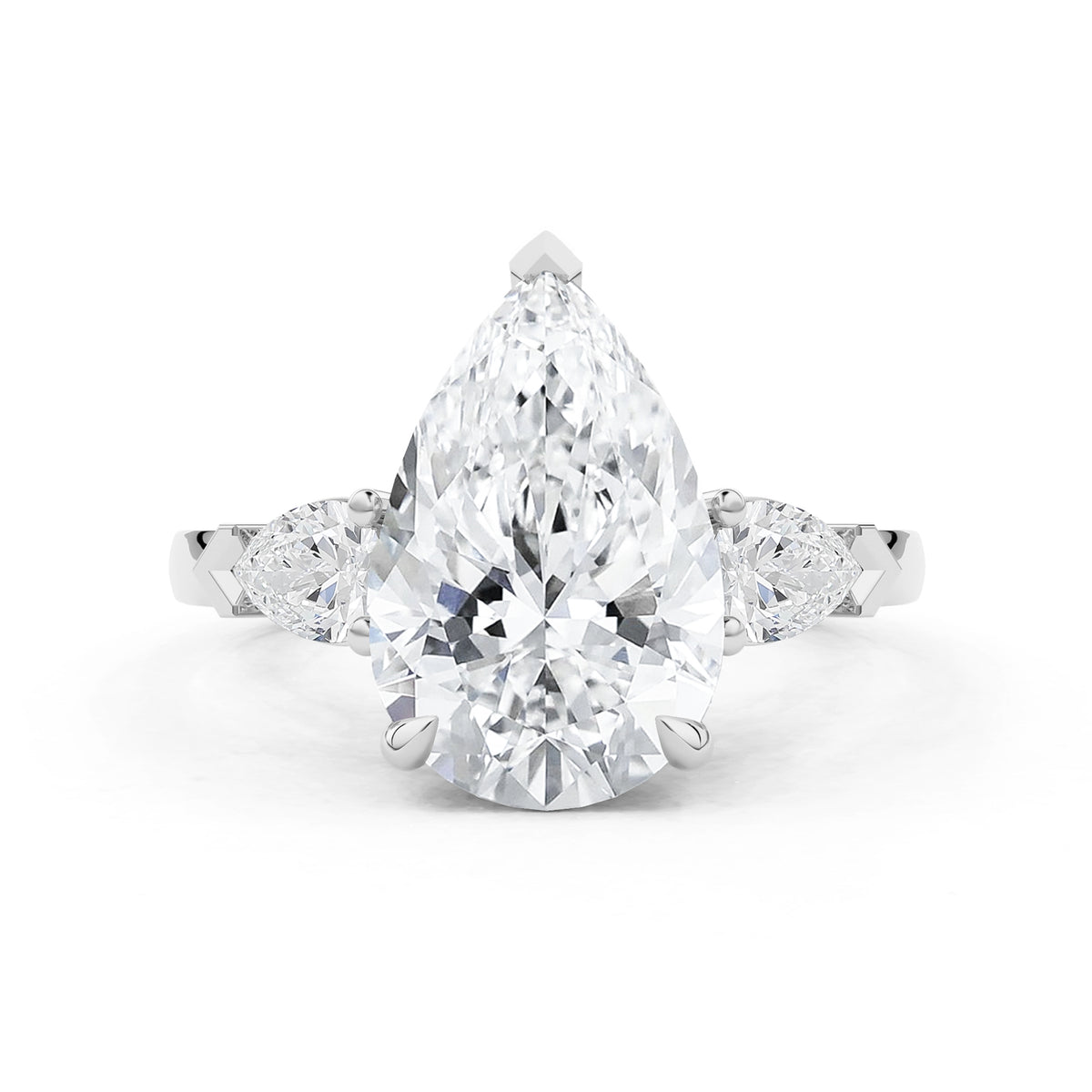 Tiana Pear Cut Three Stone Engagement Ring