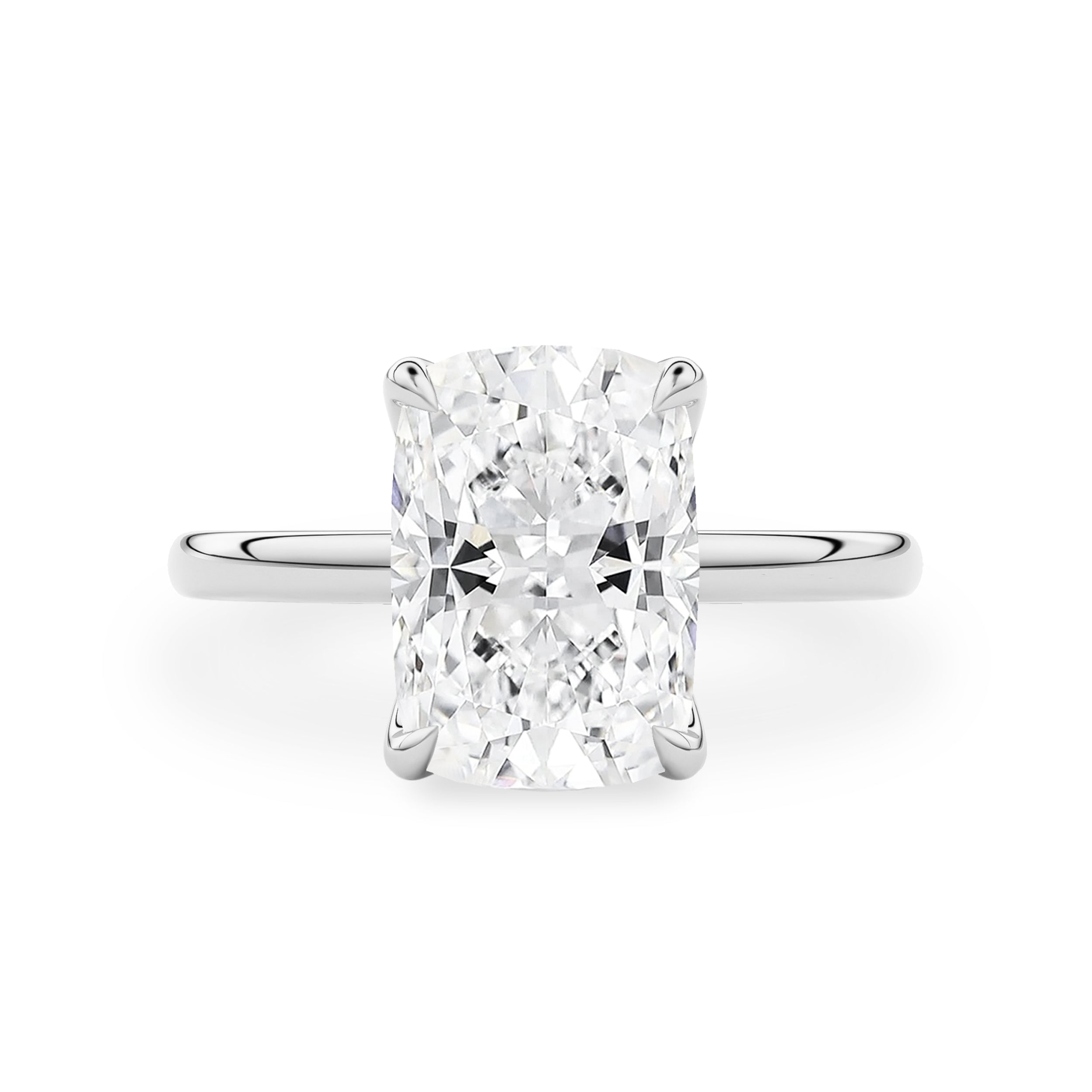 Elara Elongated Cushion Petal Solitaire Engagement Ring