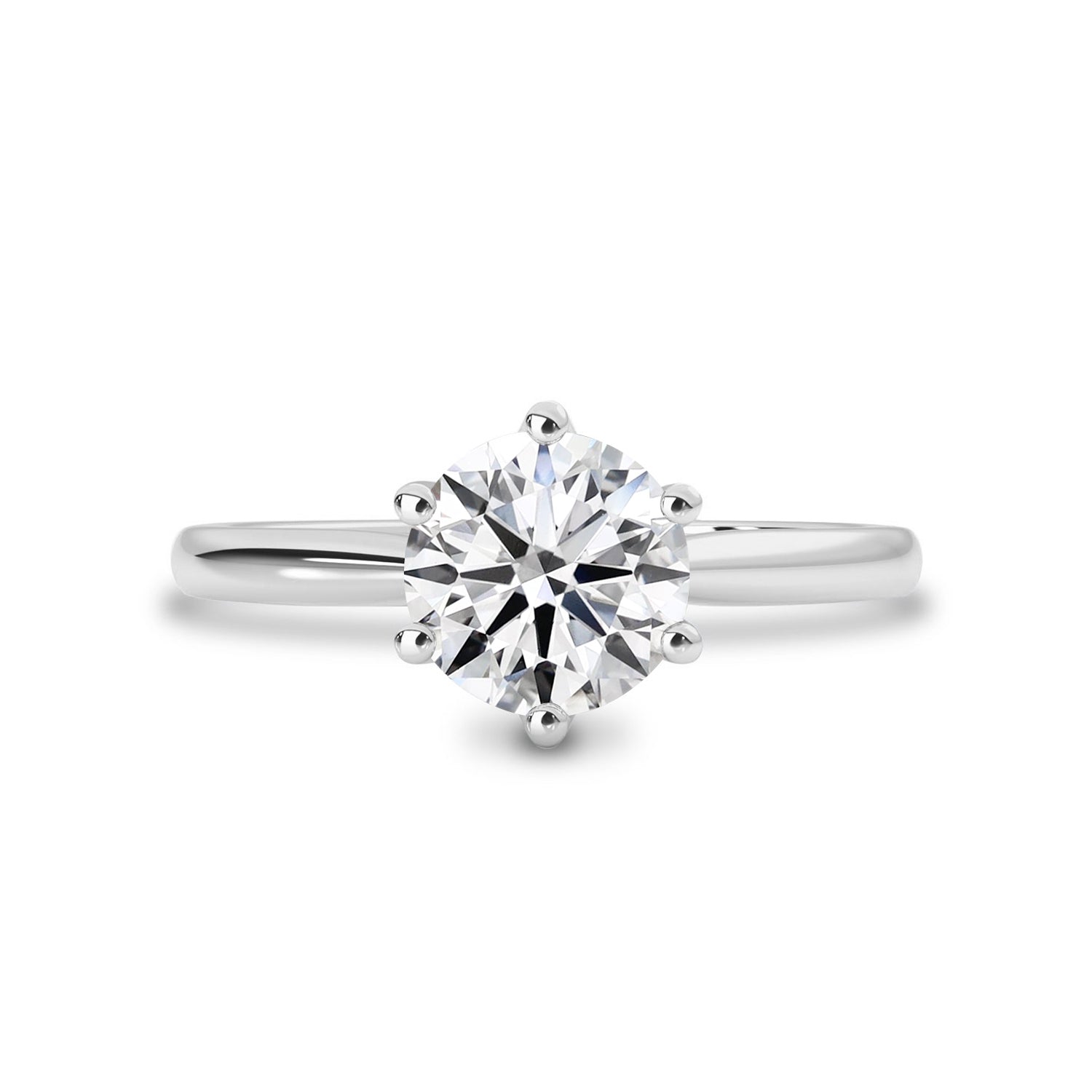 Jolie Round Trellis Solitaire Engagement Ring, Moissanite/Lab Grown Diamond