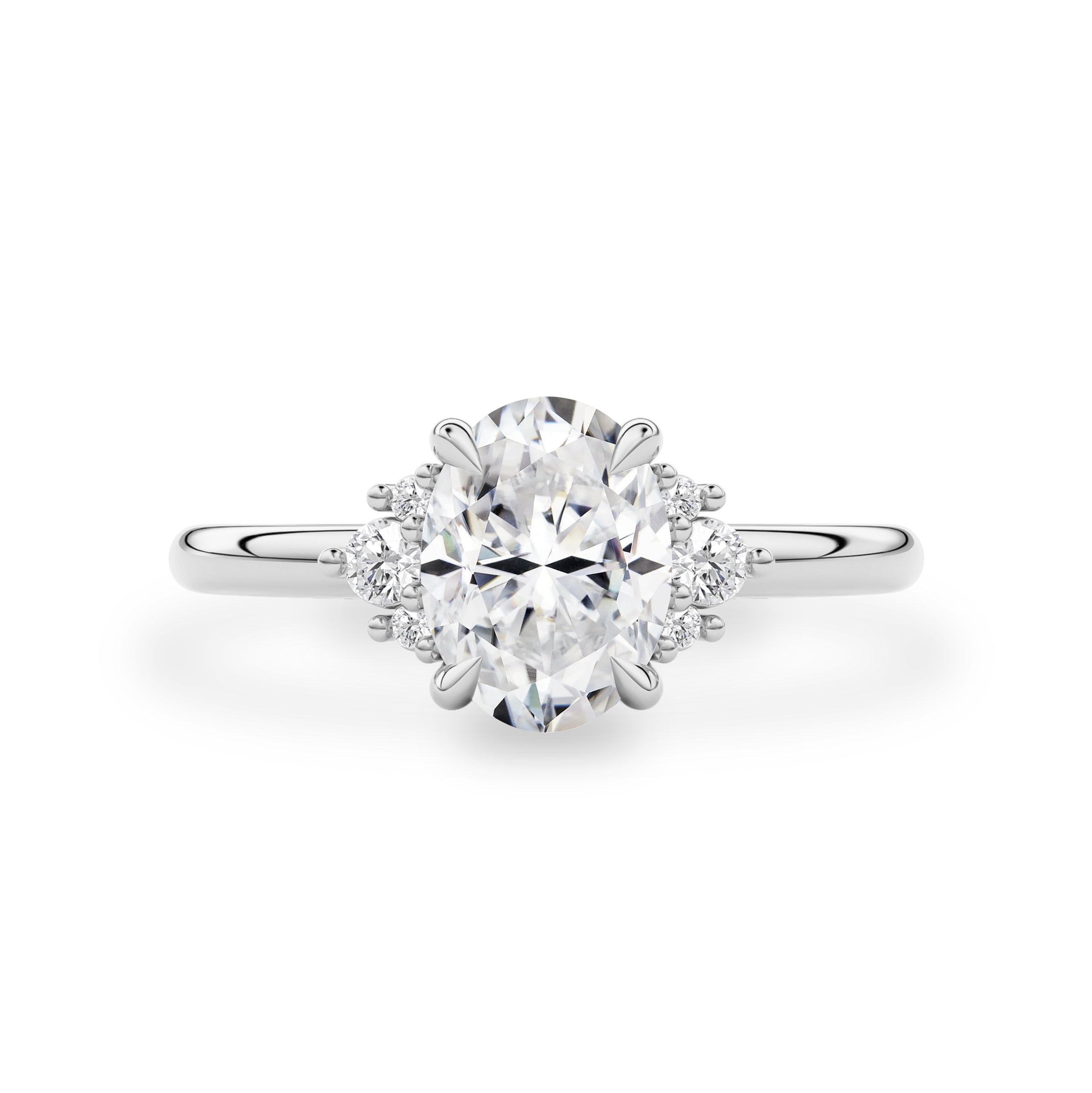 Banff Oval Solitaire Engagement Ring, Oval with Round Brilliant
