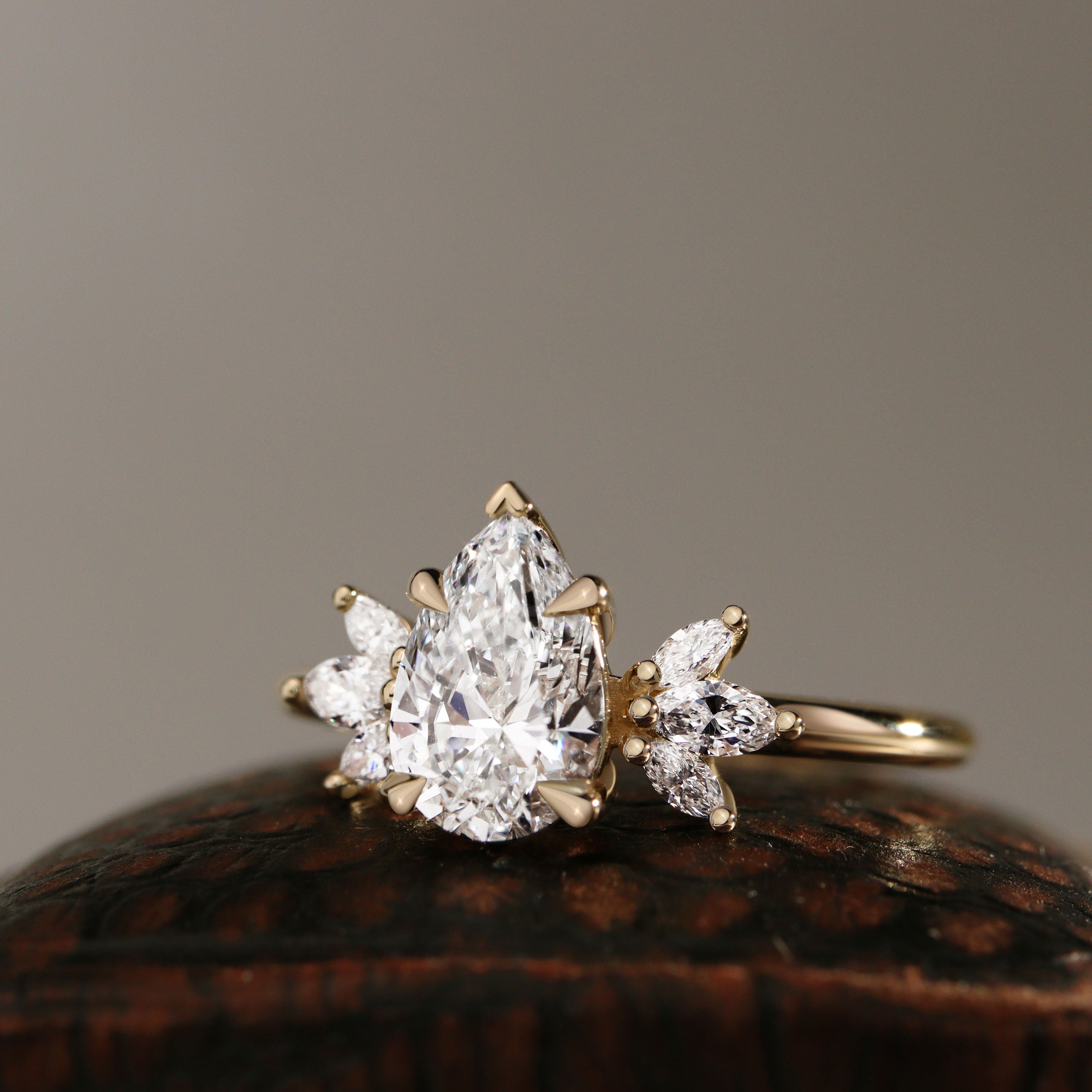 Wings of Love Engagement Ring, Pear Brilliant With Marquise